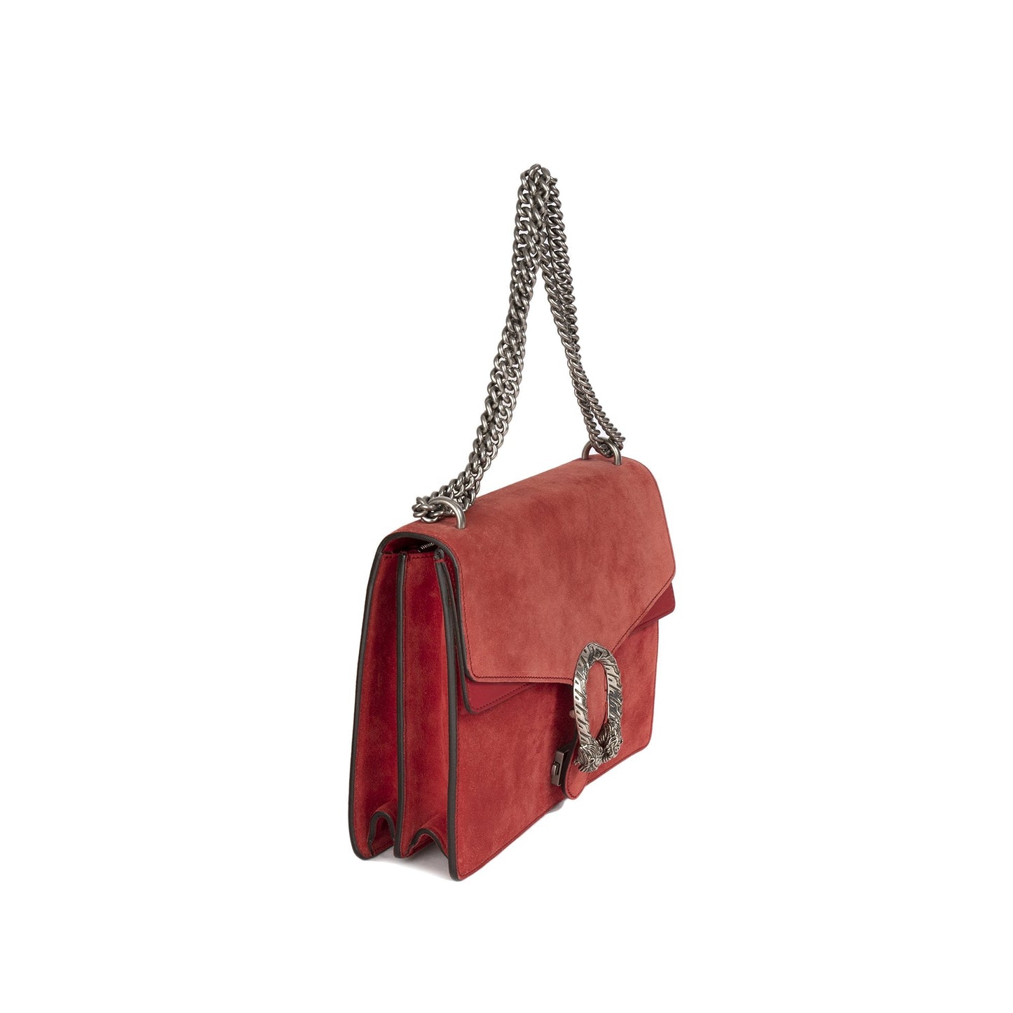 Gucci Red Suede Dionysus Medium Shoulder Bag