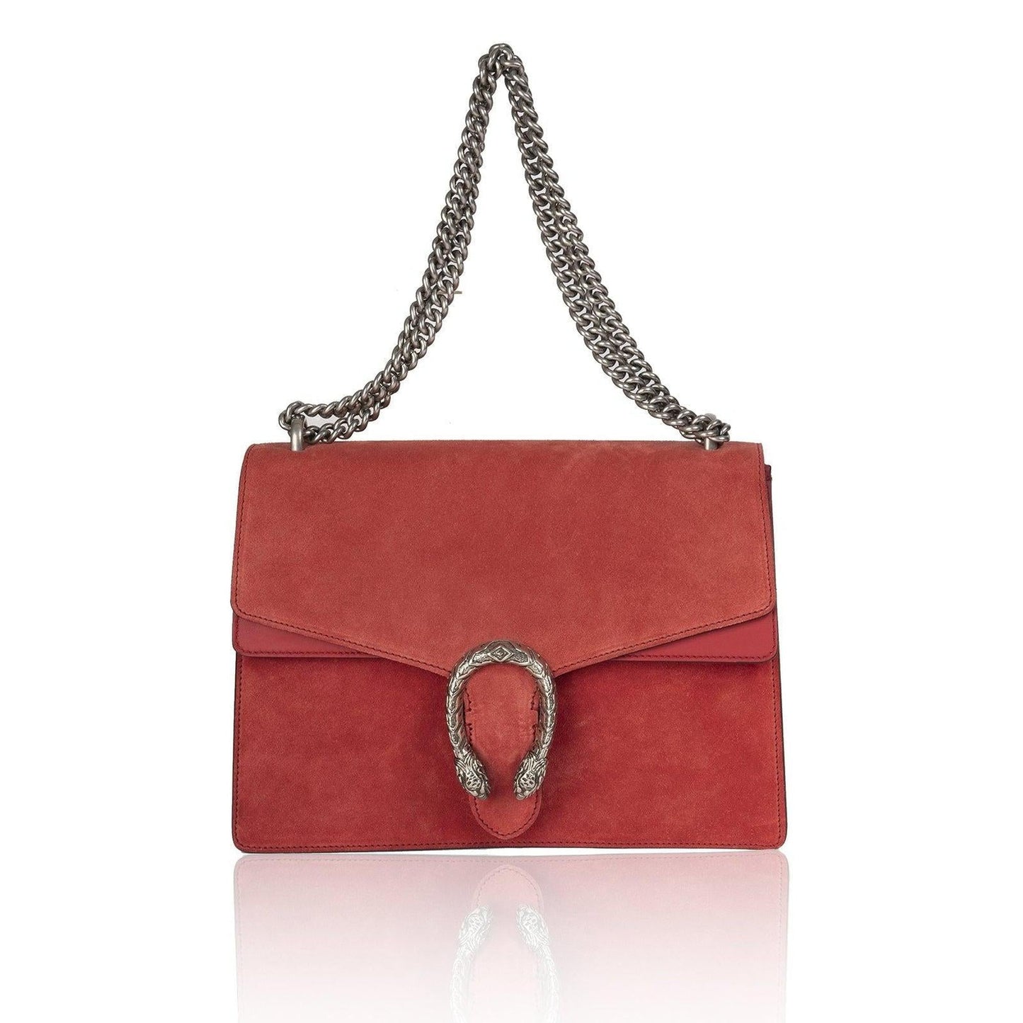 Gucci Red Suede Dionysus Medium Shoulder Bag