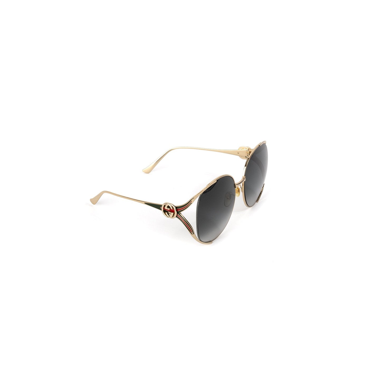 Gucci Round-Frame Metal Sunglasses