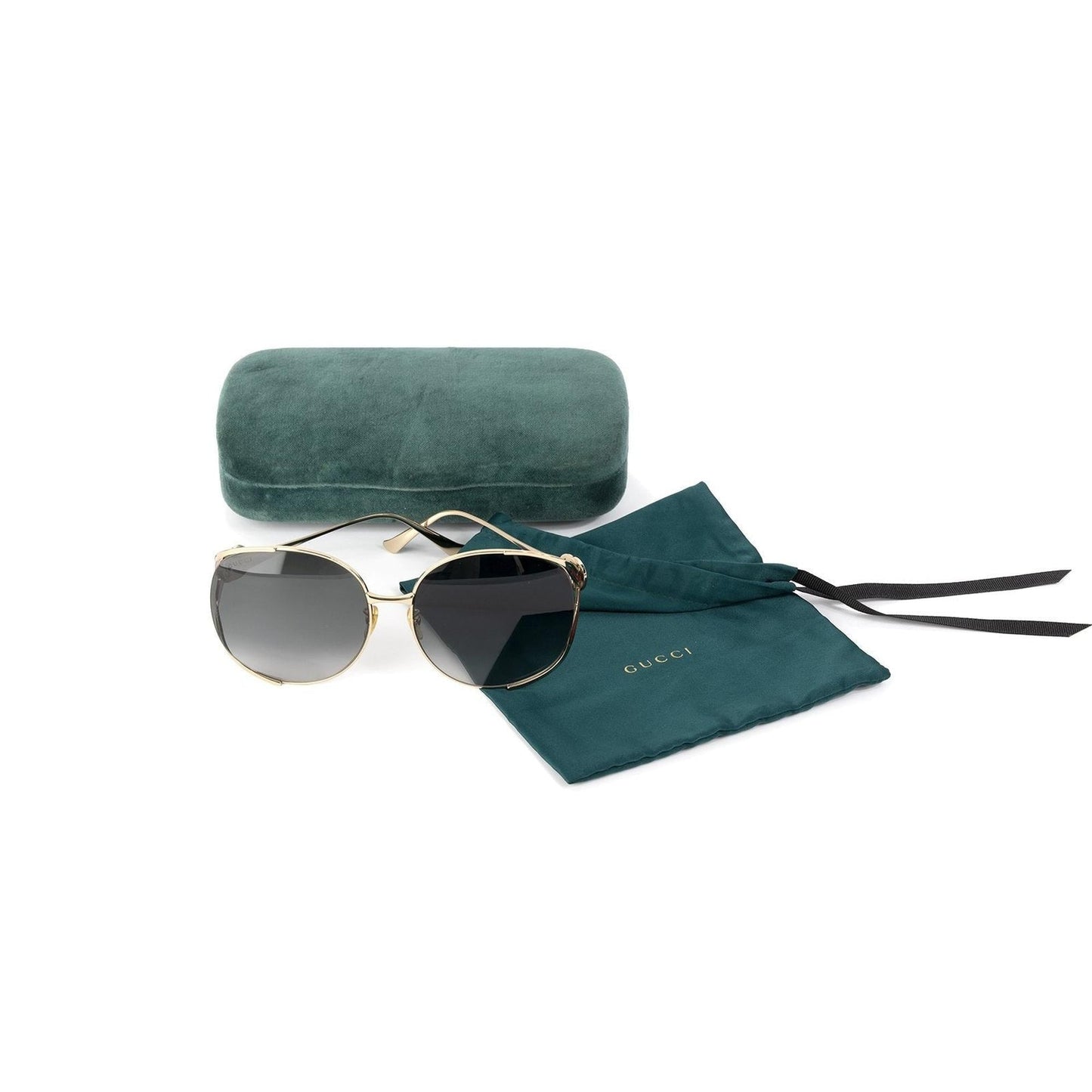 Gucci Round-Frame Metal Sunglasses