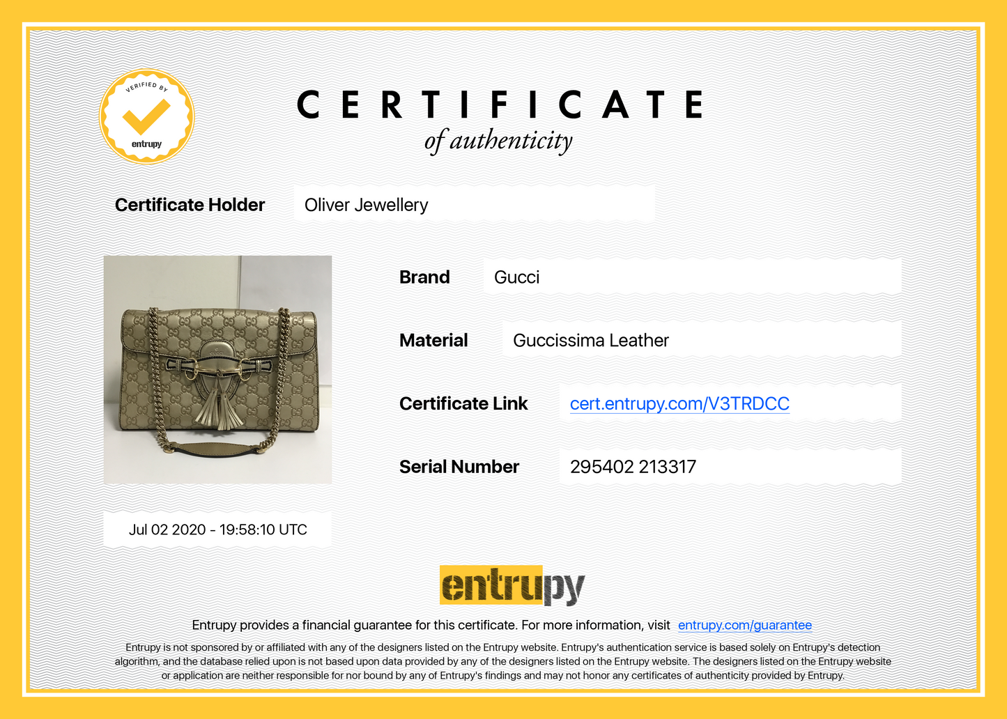 Gucci Signature Medium Emily Chain Shoulder Bag