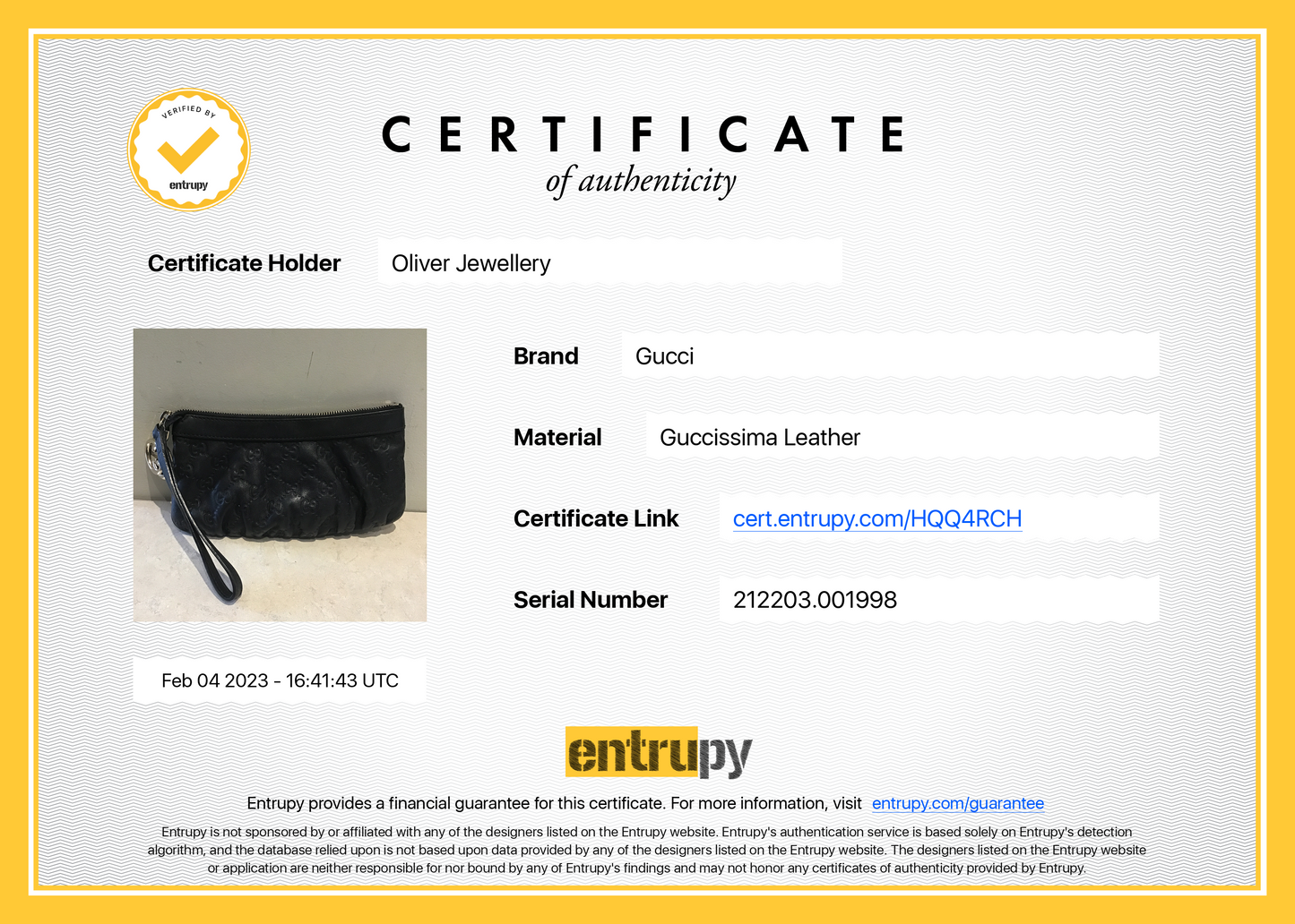 Gucci Signature New Britt Wristlet