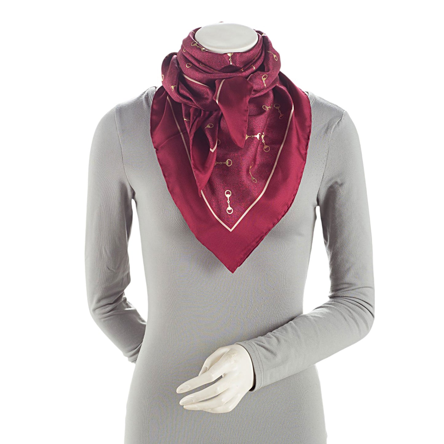 Gucci Silk Horsebit Twill Scarf (SHF-A9MsNf)