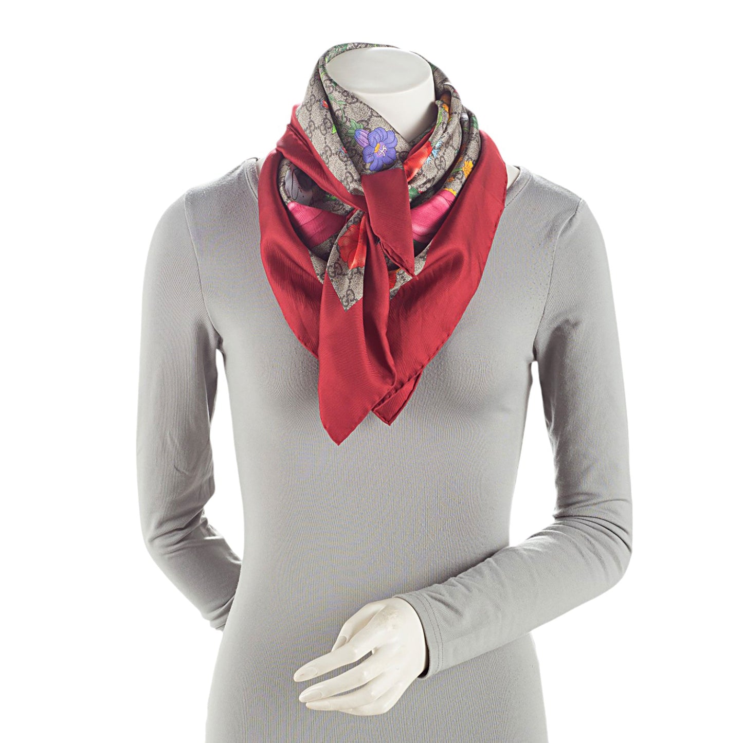 Gucci Silk Twill Flora 90cm Scarf (SHF-PvctBh)