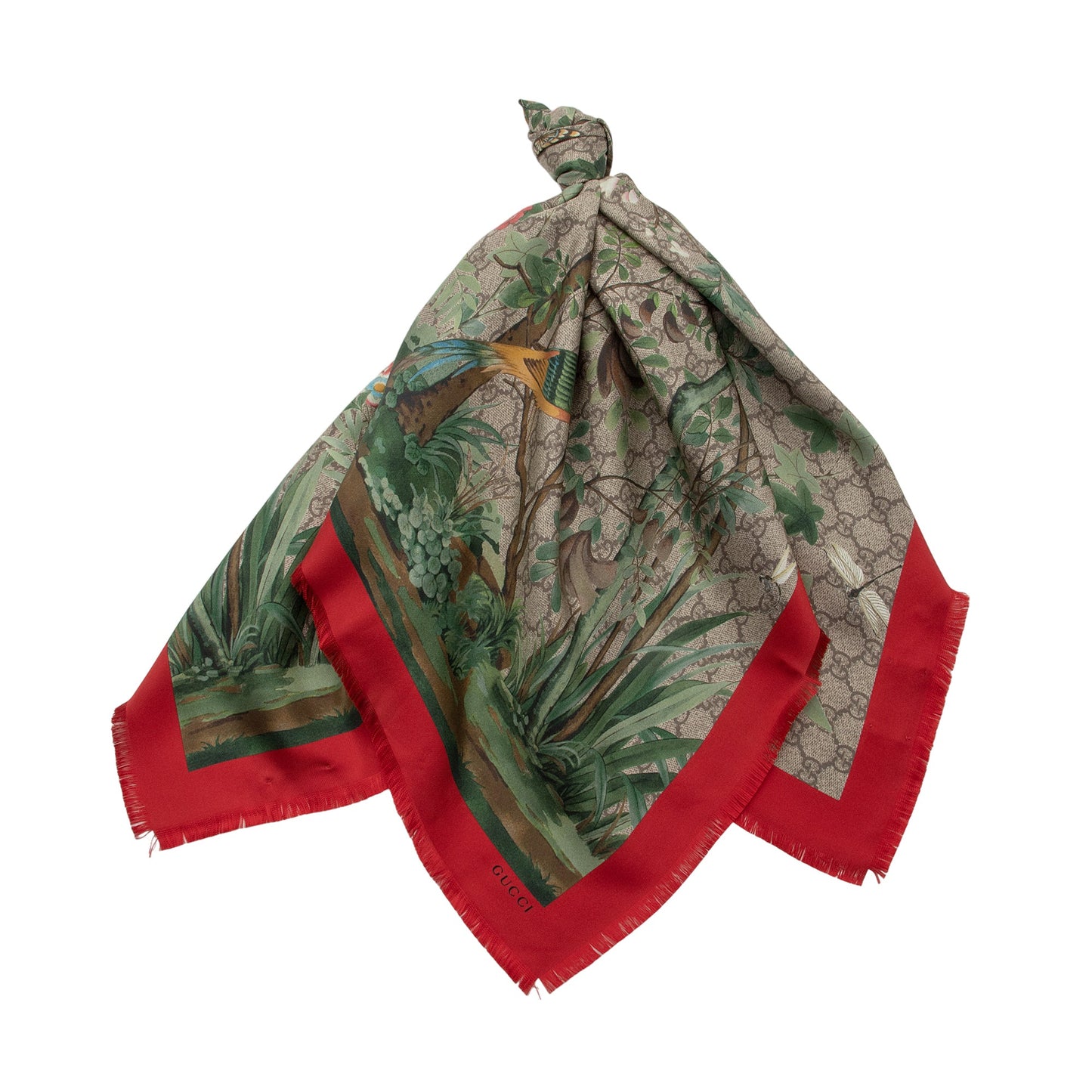 Gucci Silk Twill GG Tian 90cm Scarf (SHF-4YRsUb)