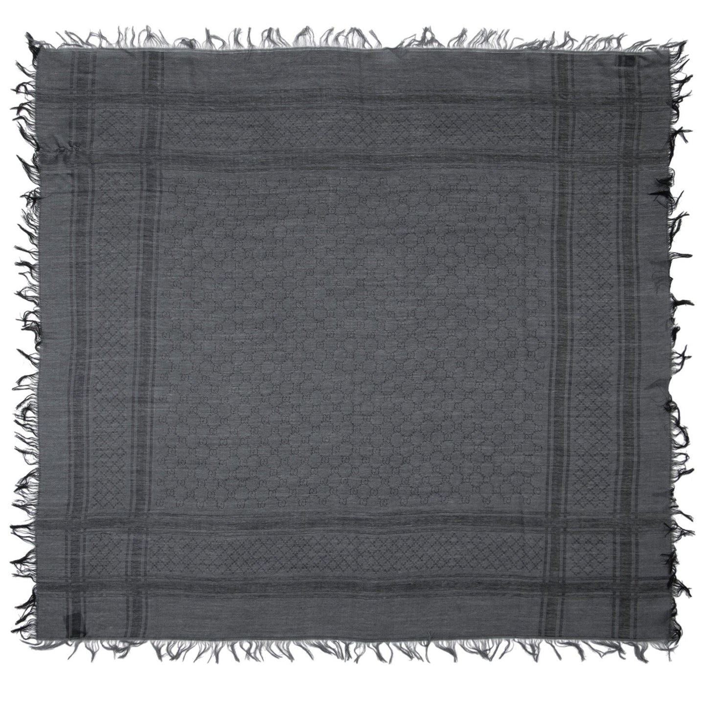 Gucci Silk Wool GG Diamante 140cm Shawl
