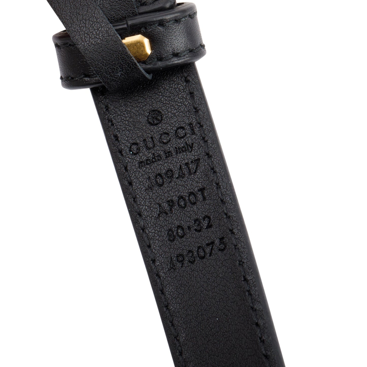 Gucci Skinny Black Leather Belt with Double G Buckle