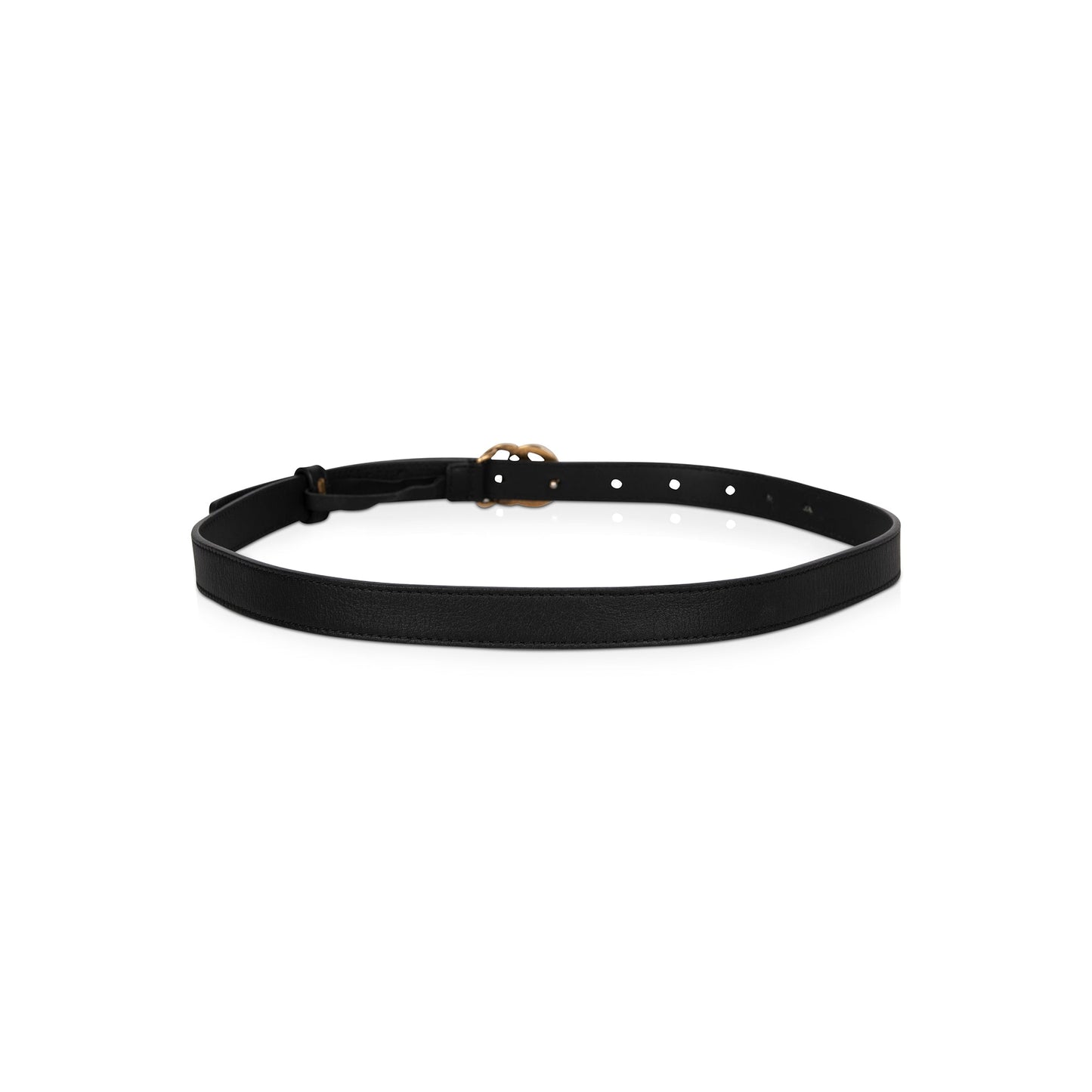 Gucci Skinny Leather Belt with Double G Buckle