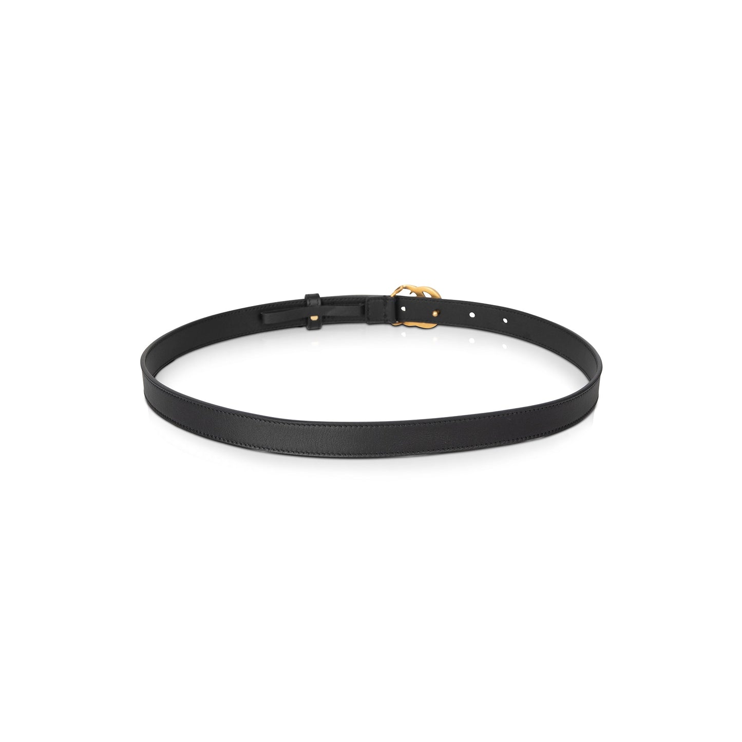 Gucci Skinny Leather Belt with Double G Buckle