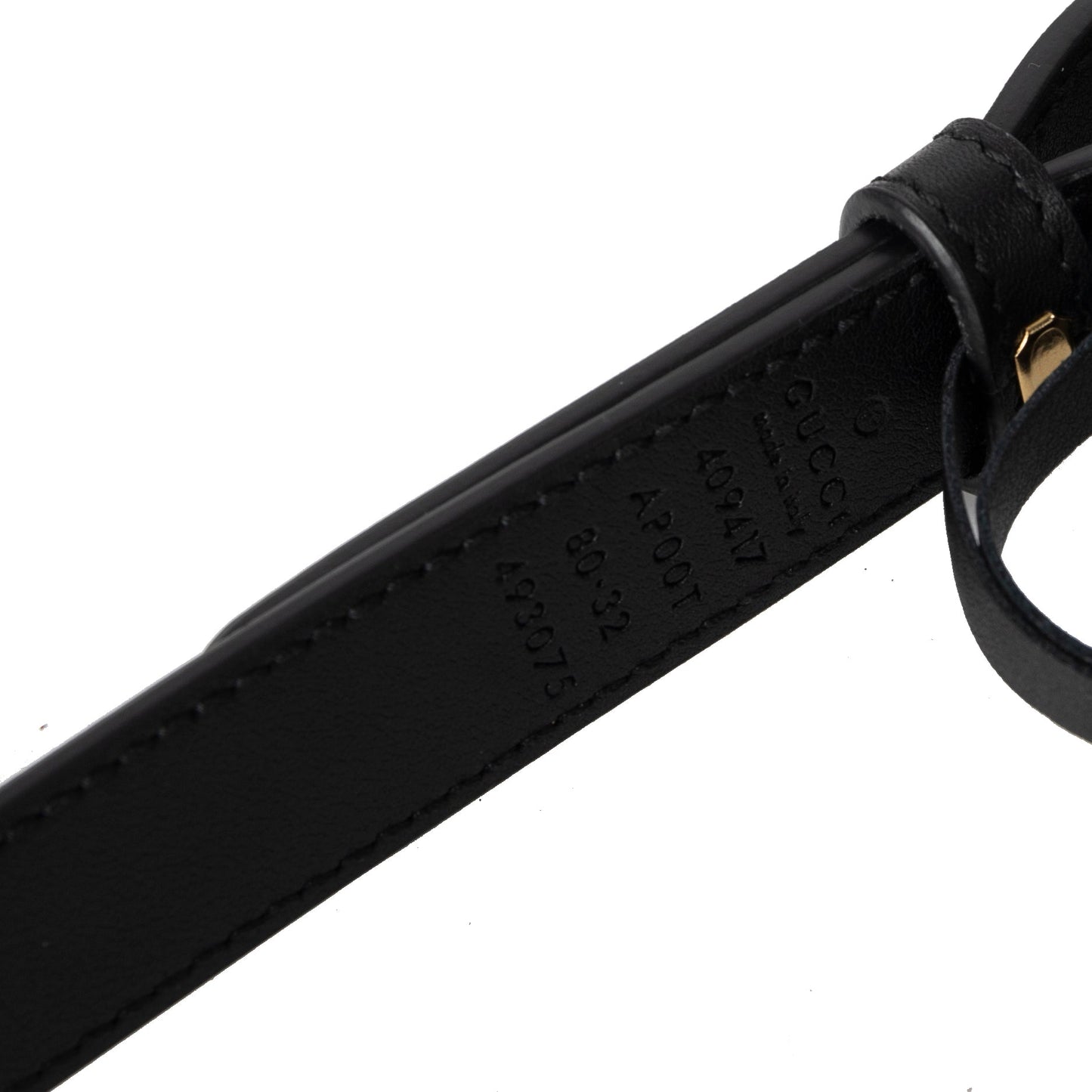Gucci Skinny Leather Belt with Double G Buckle
