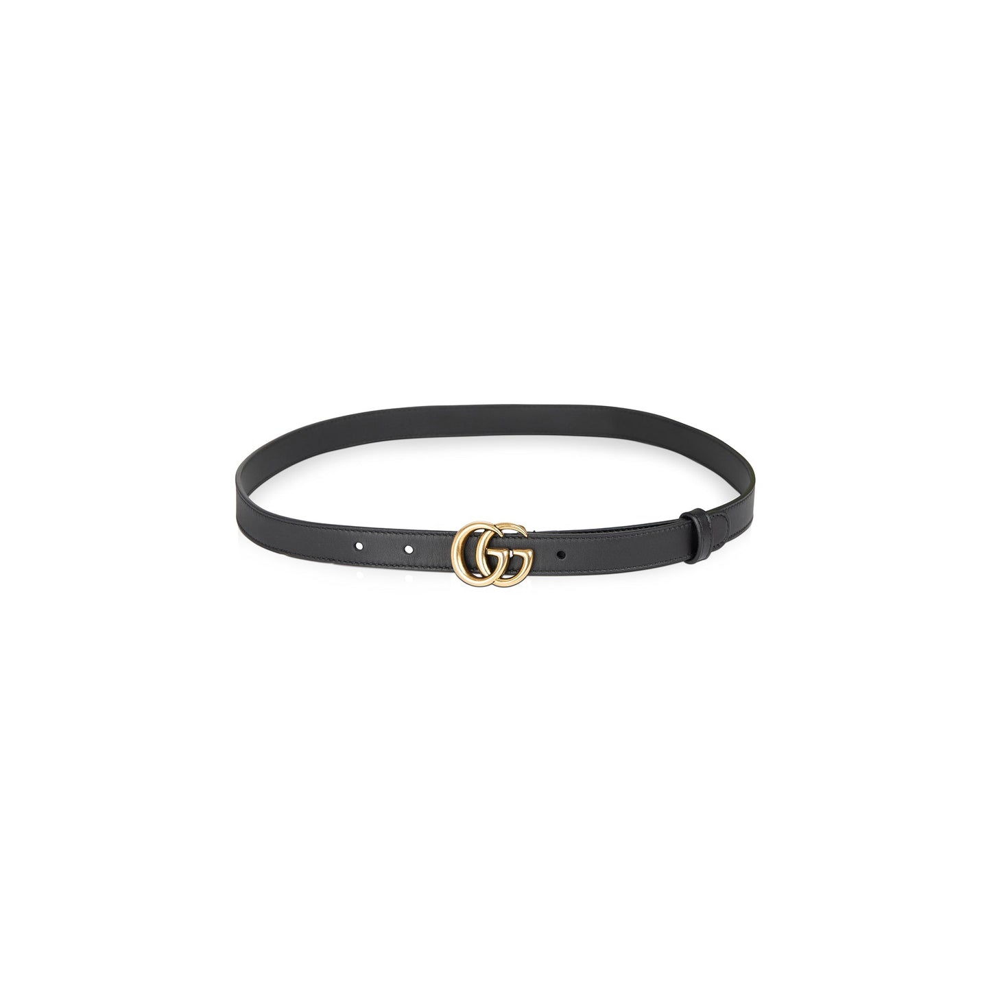 Gucci Skinny Leather Belt with Double G Buckle