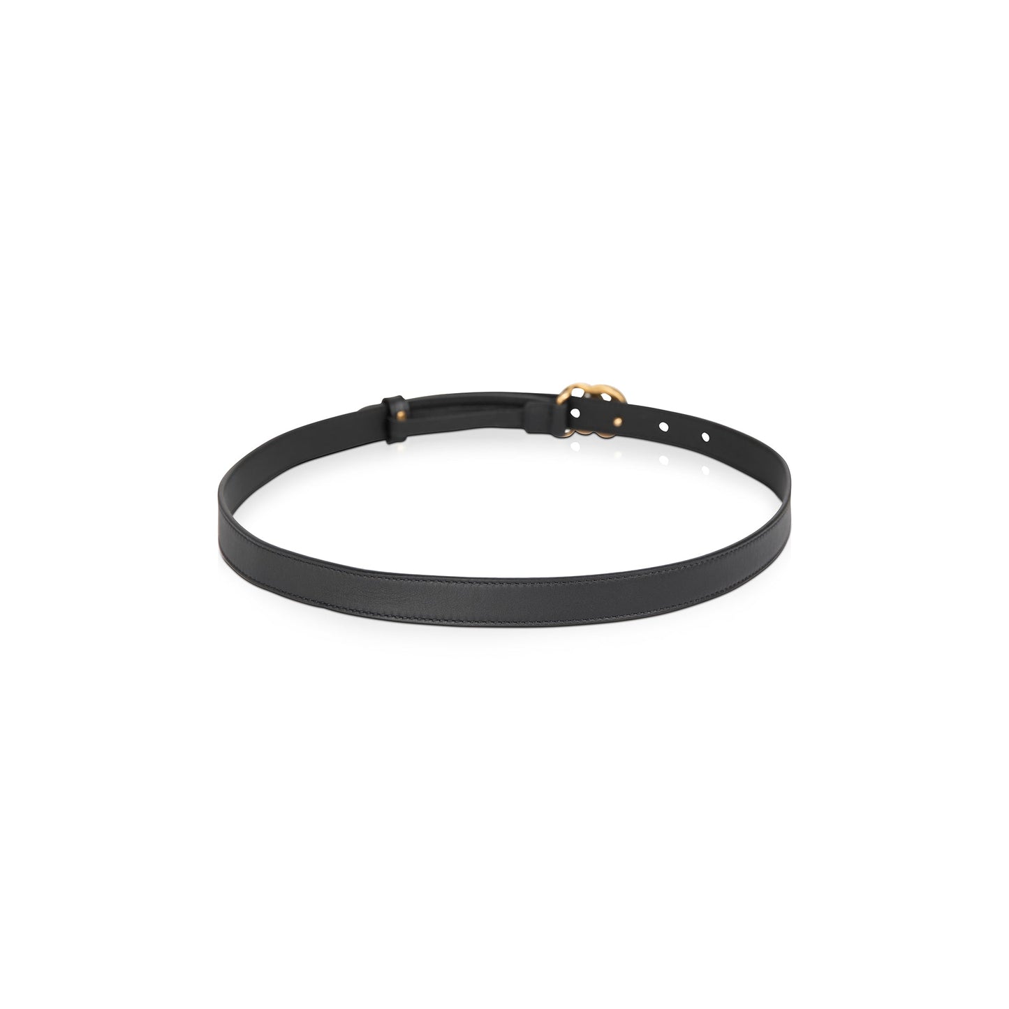 Gucci Skinny Leather Belt with Double G Buckle