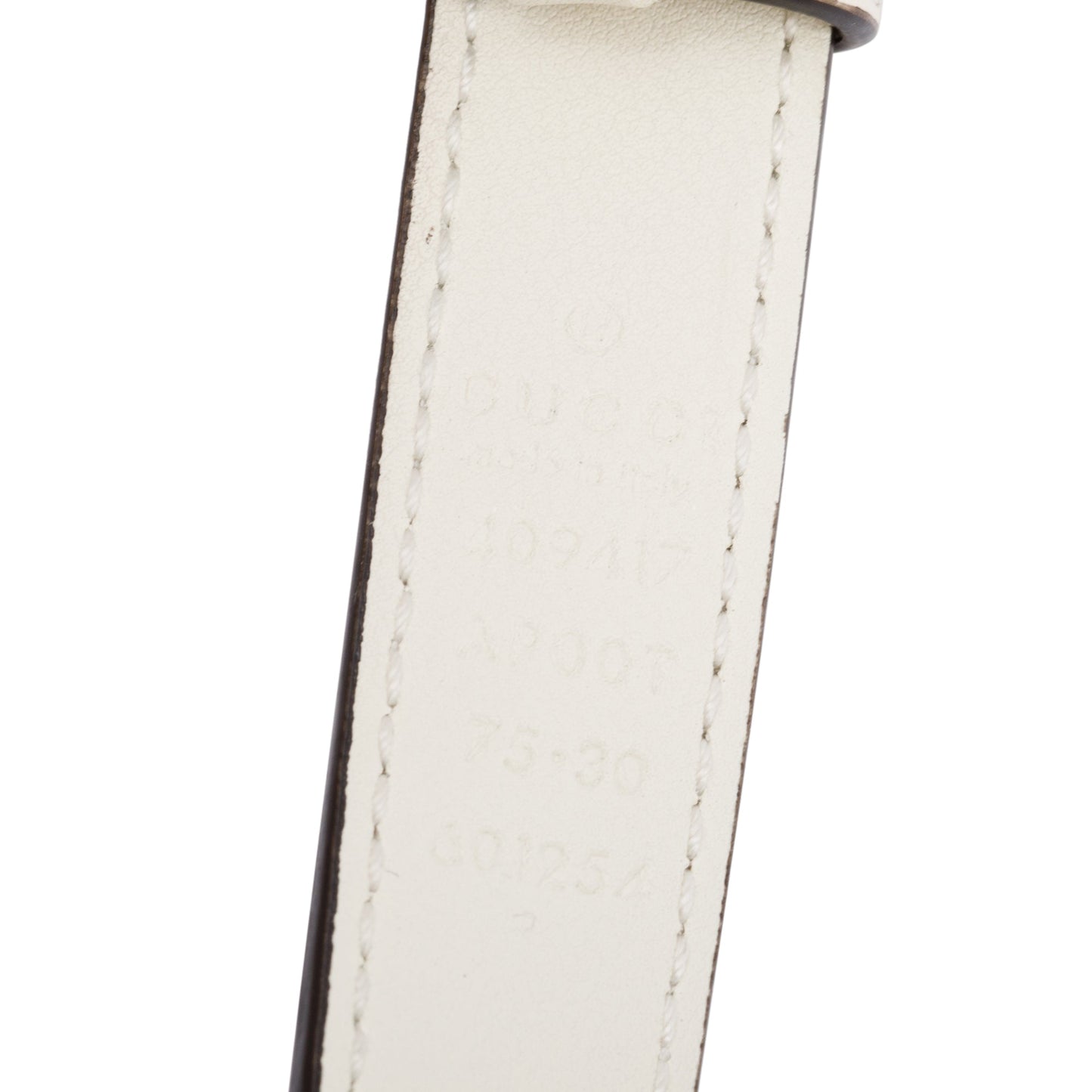 Gucci Skinny White Leather Belt with Double G Buckle,  75 30
