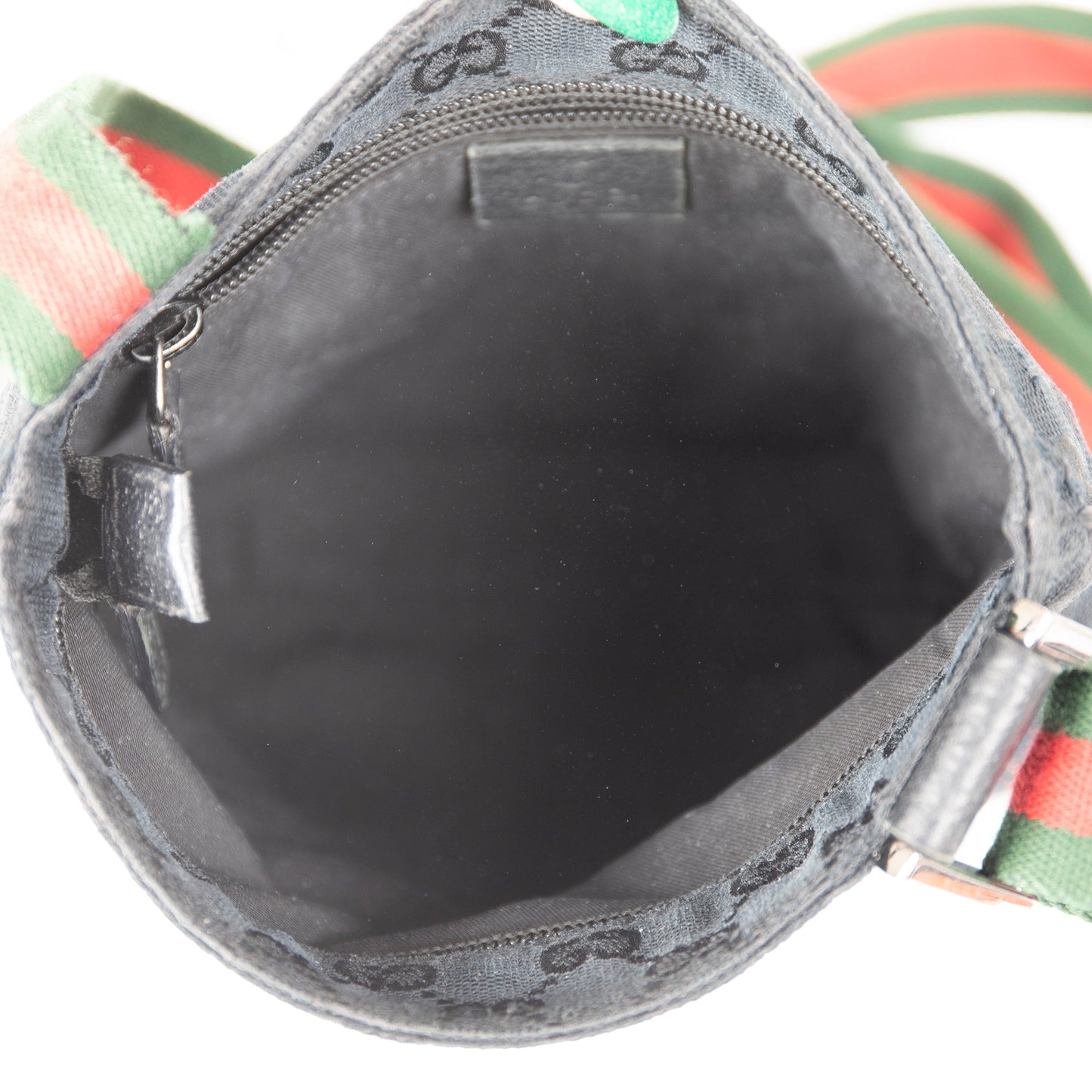 Gucci Small Black GG Canvas Web Crossbody Bag