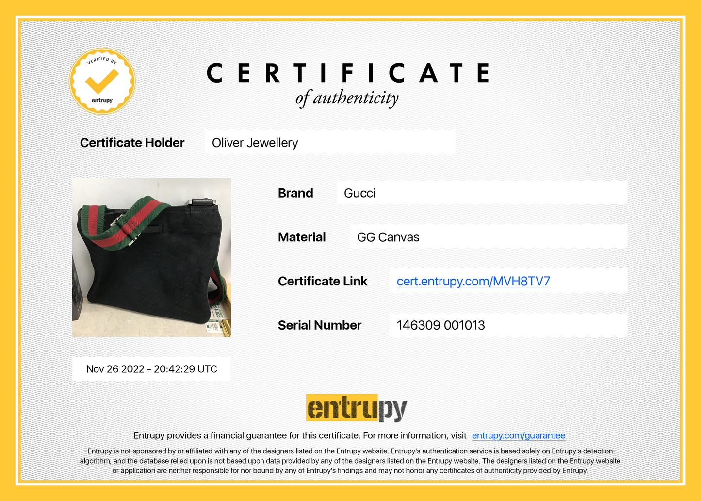 Gucci Small Black GG Canvas Web Crossbody Bag
