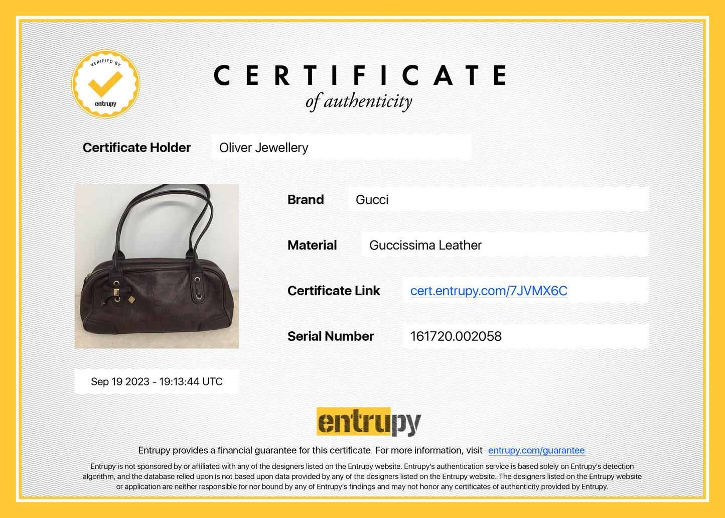 Gucci Small Brown Signature GG Leather Princy Boston Bag