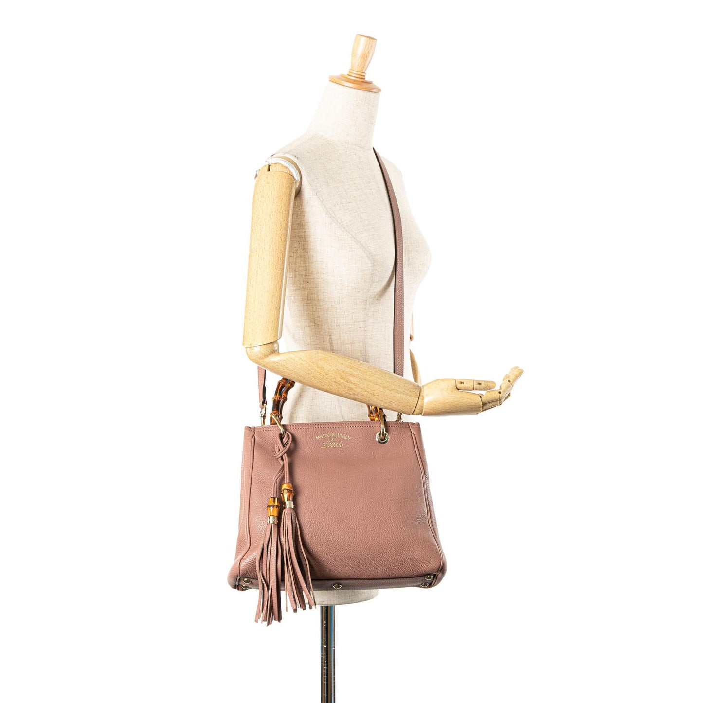 Gucci Small Calfskin Bamboo Shopper Satchel