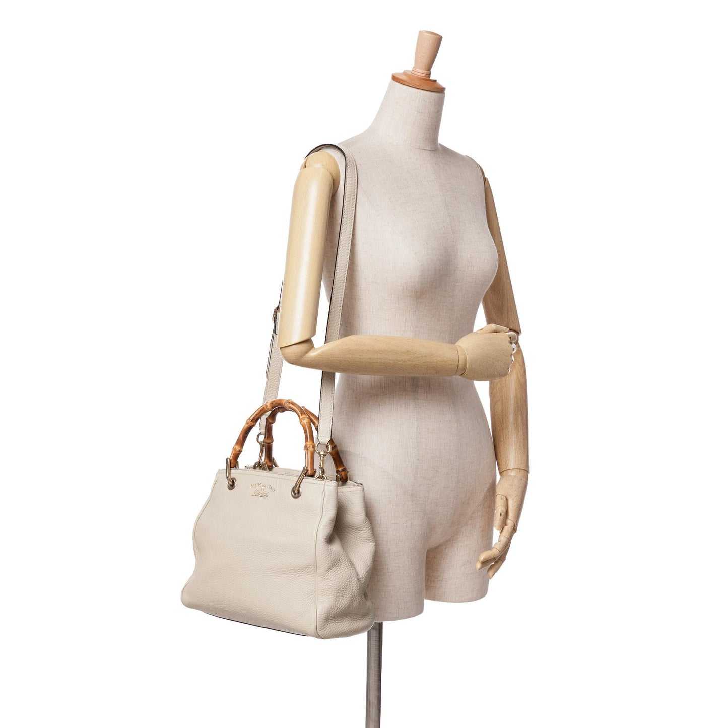 Gucci Small Calfskin Bamboo Shopper Satchel