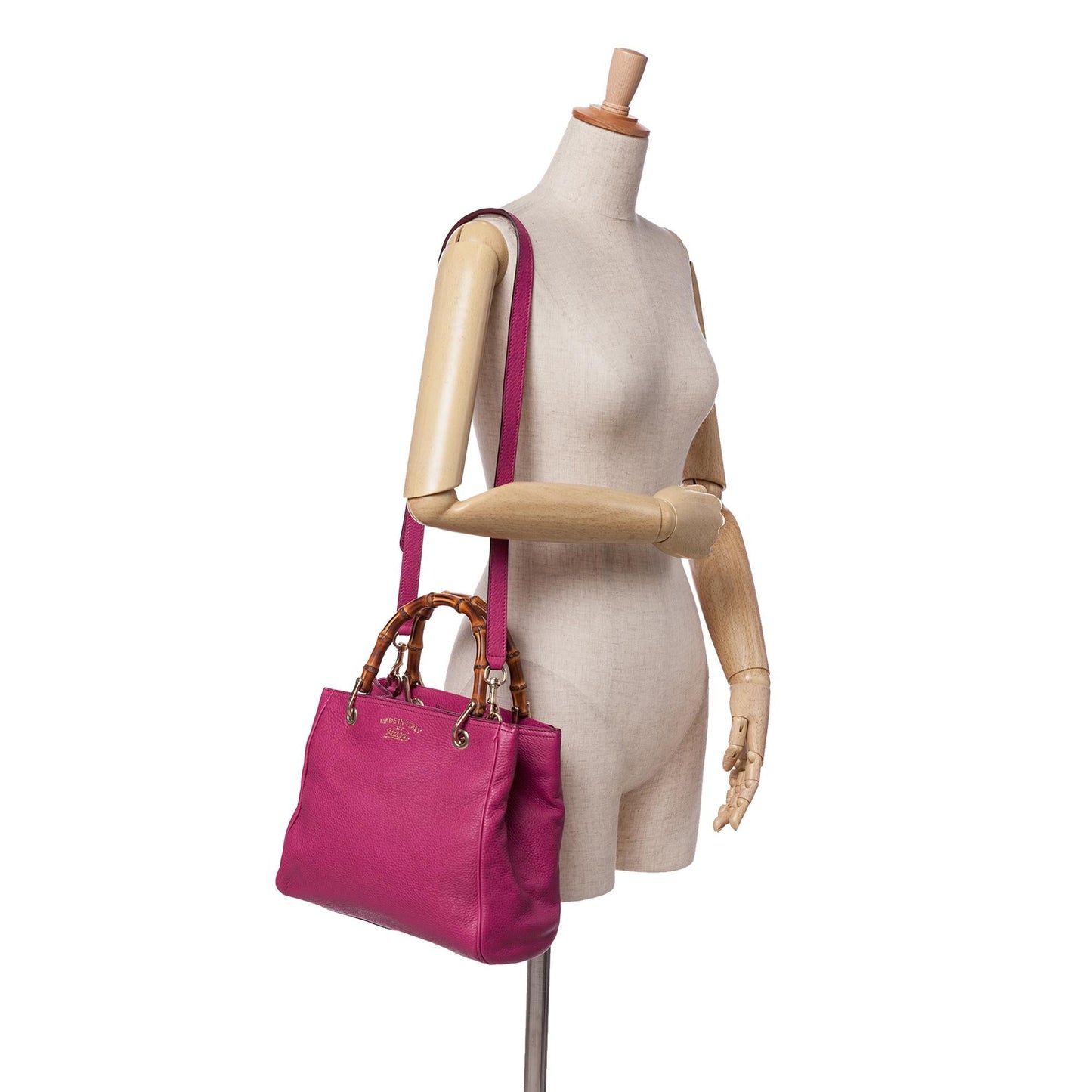 Gucci Small Calfskin Bamboo Shopper Satchel