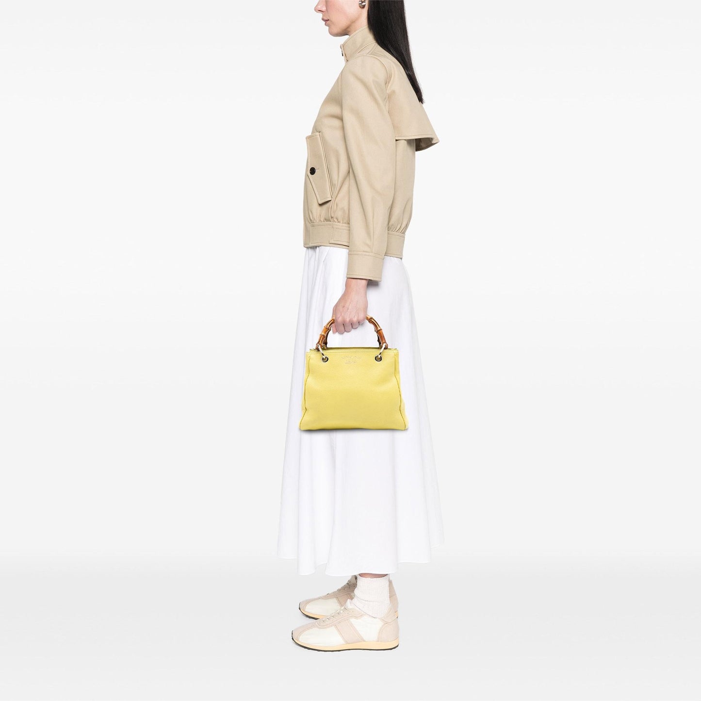 Gucci Small Calfskin Bamboo Shopper Satchel