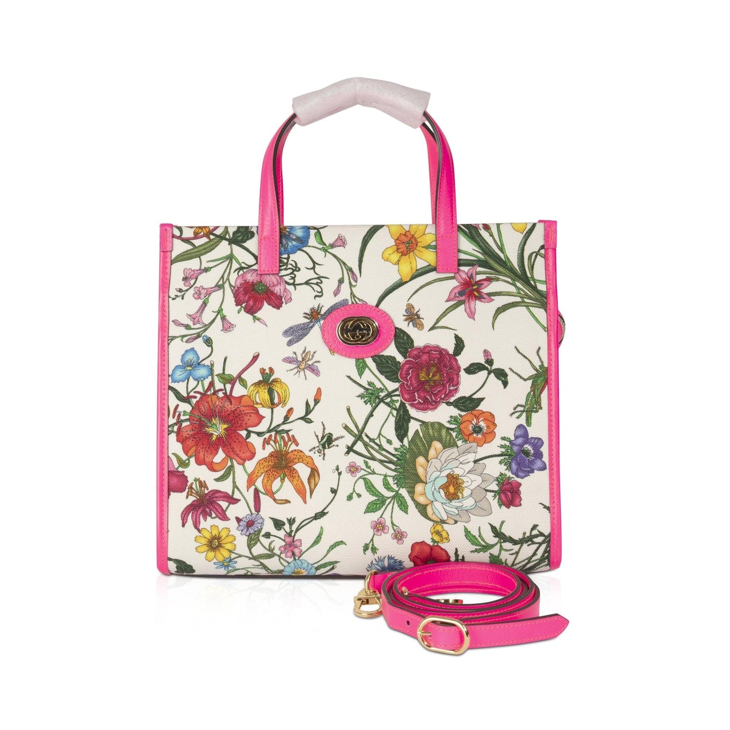 Gucci Small Flora Canvas Convertible Open Tote