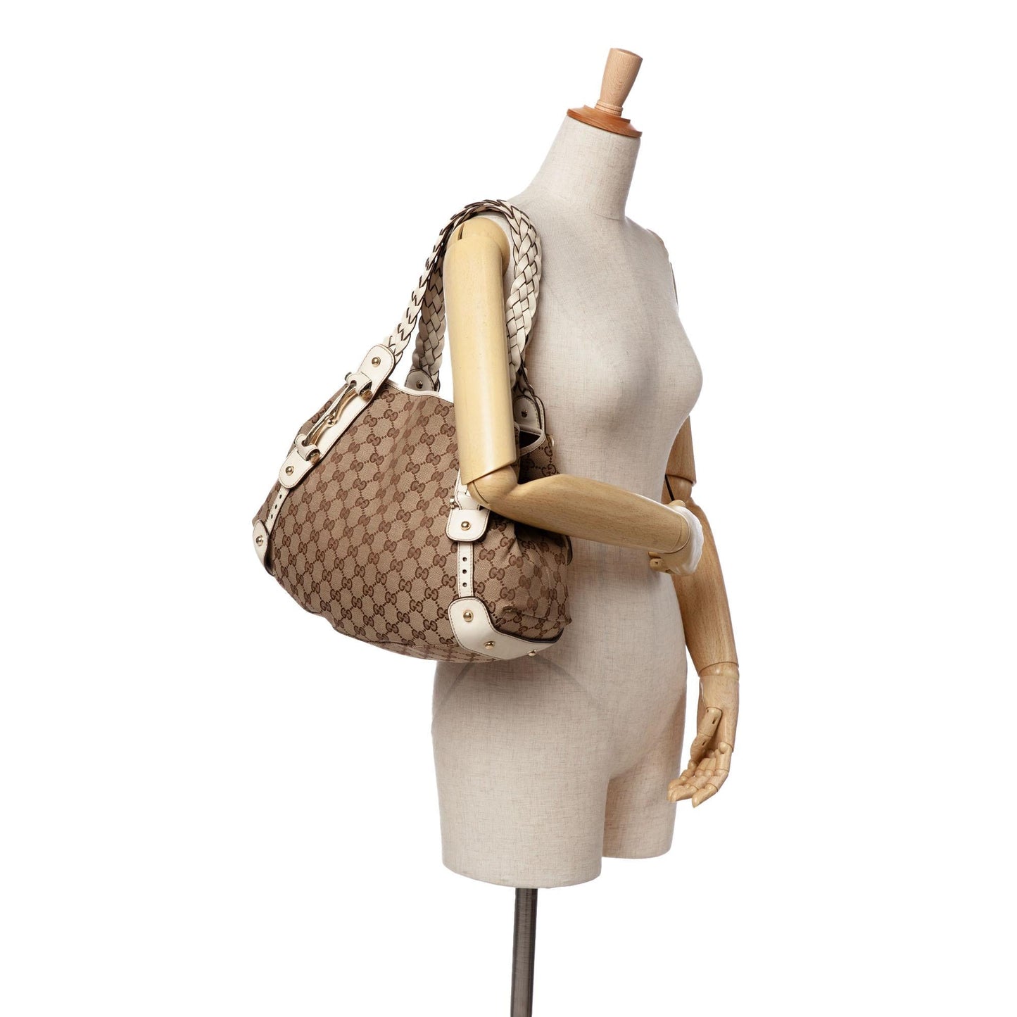 Gucci Small GG Canvas Horsebit Pelham Shoulder Bag