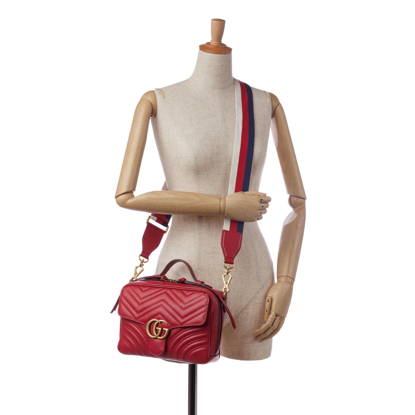 Gucci Small GG Marmont Matelasse Top Handle (SHG-35272)