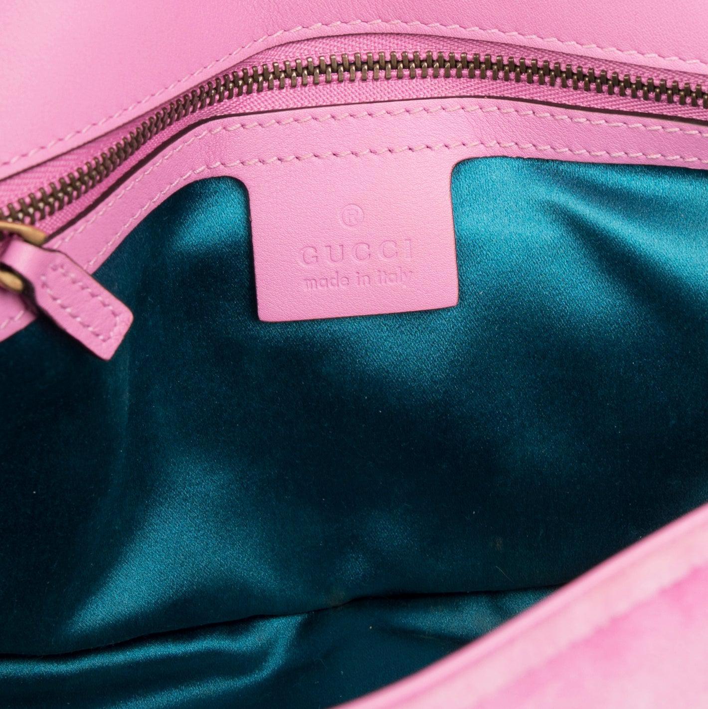 Gucci Small GG Marmont Matelasse Velvet Crystal Shoulder Bag