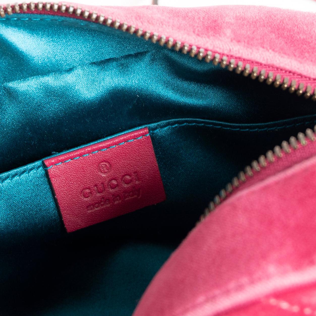 Gucci Small GG Marmont Matelasse Velvet Shoulder Bag
