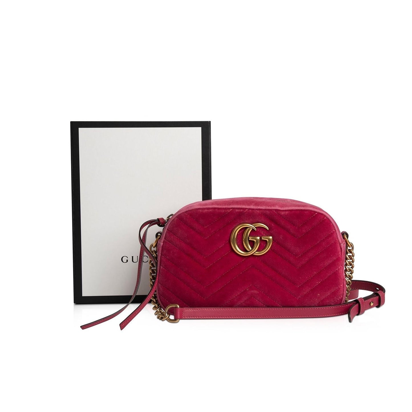 Gucci Small GG Marmont Matelasse Velvet Shoulder Bag