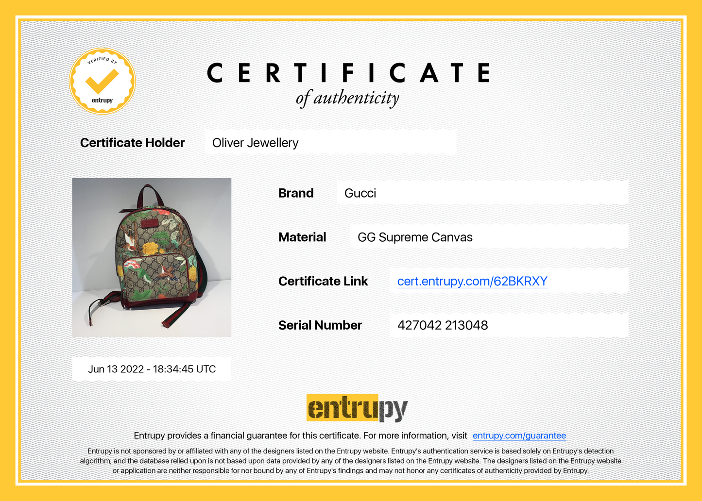 Gucci Small GG Supreme Tian Web Backpack