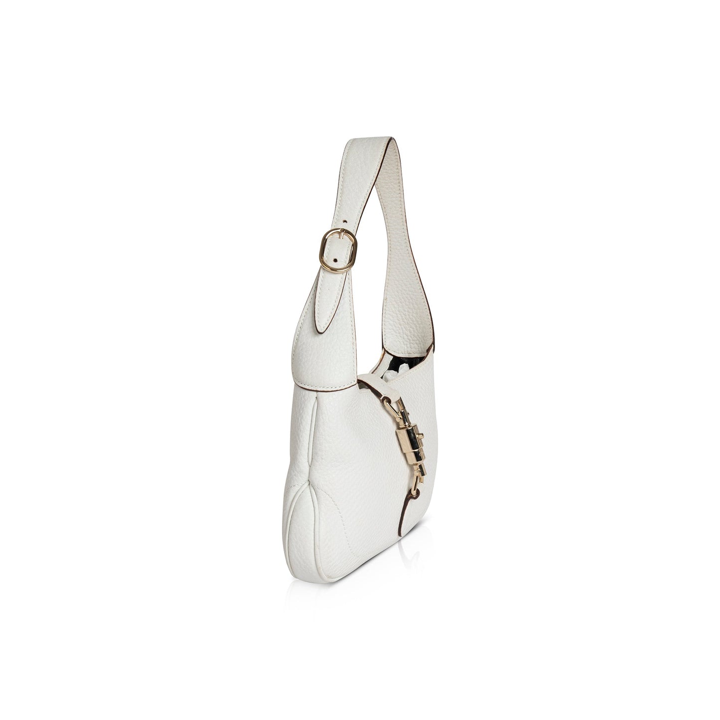 Gucci Small Jackie White Calfskin Leather Hobo