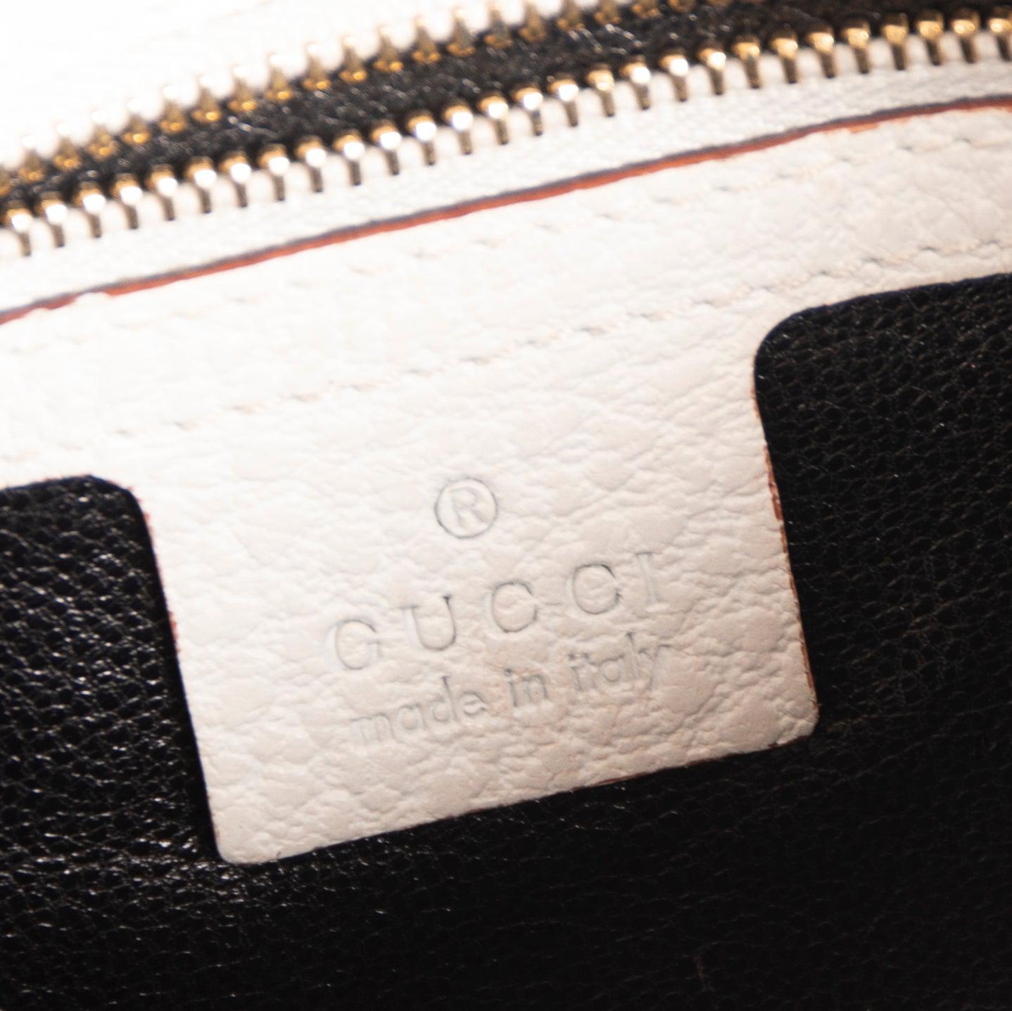 Gucci Small Jackie White Calfskin Leather Hobo
