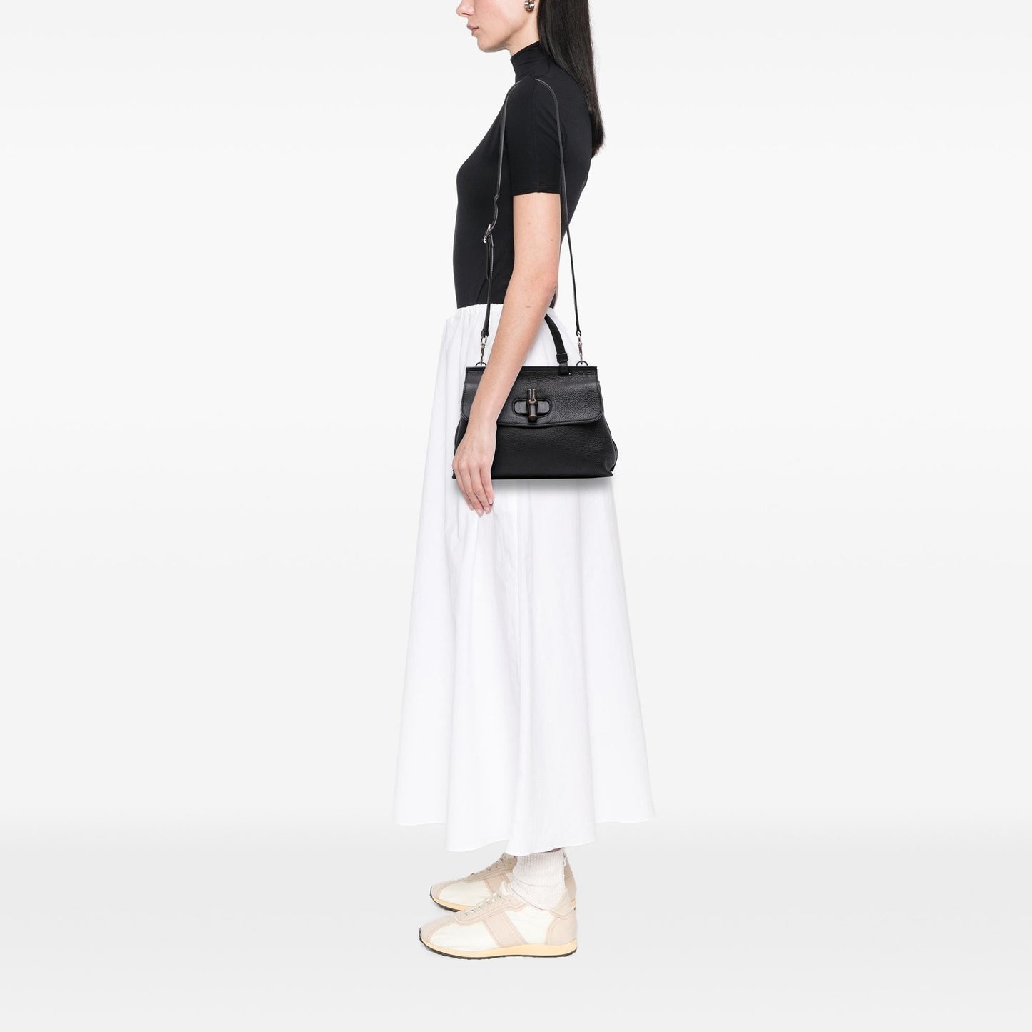 Gucci Small Leather Bamboo Daily Satchel