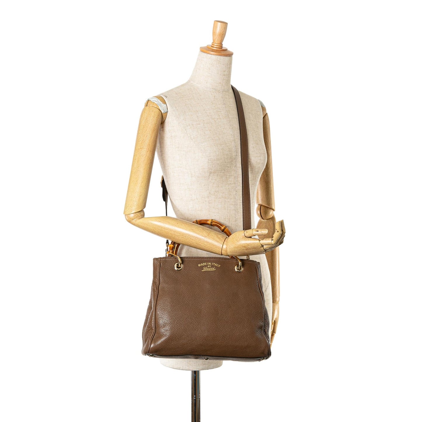 Gucci Small Leather Bamboo Shopper Satchel (SHG-qXAgyf)