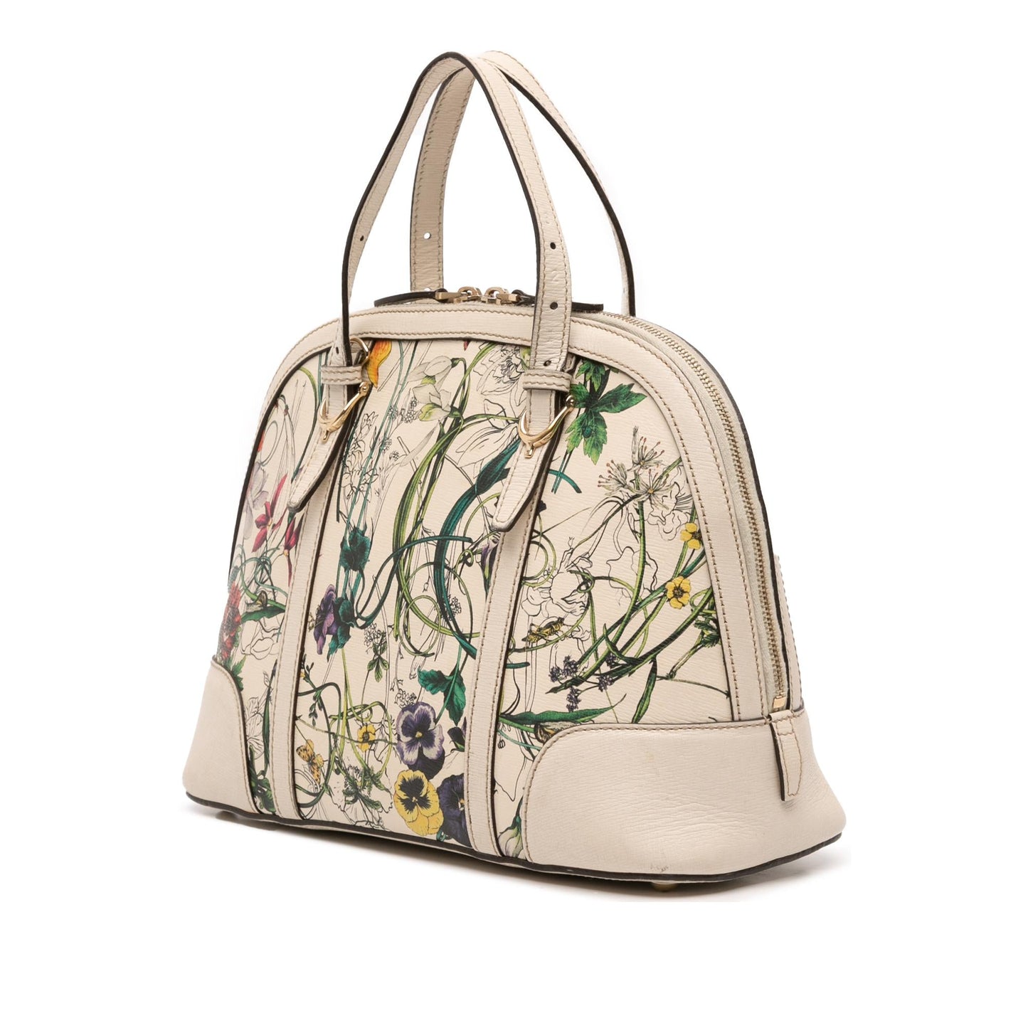 Gucci Small Leather Flora Nice Dome Satchel