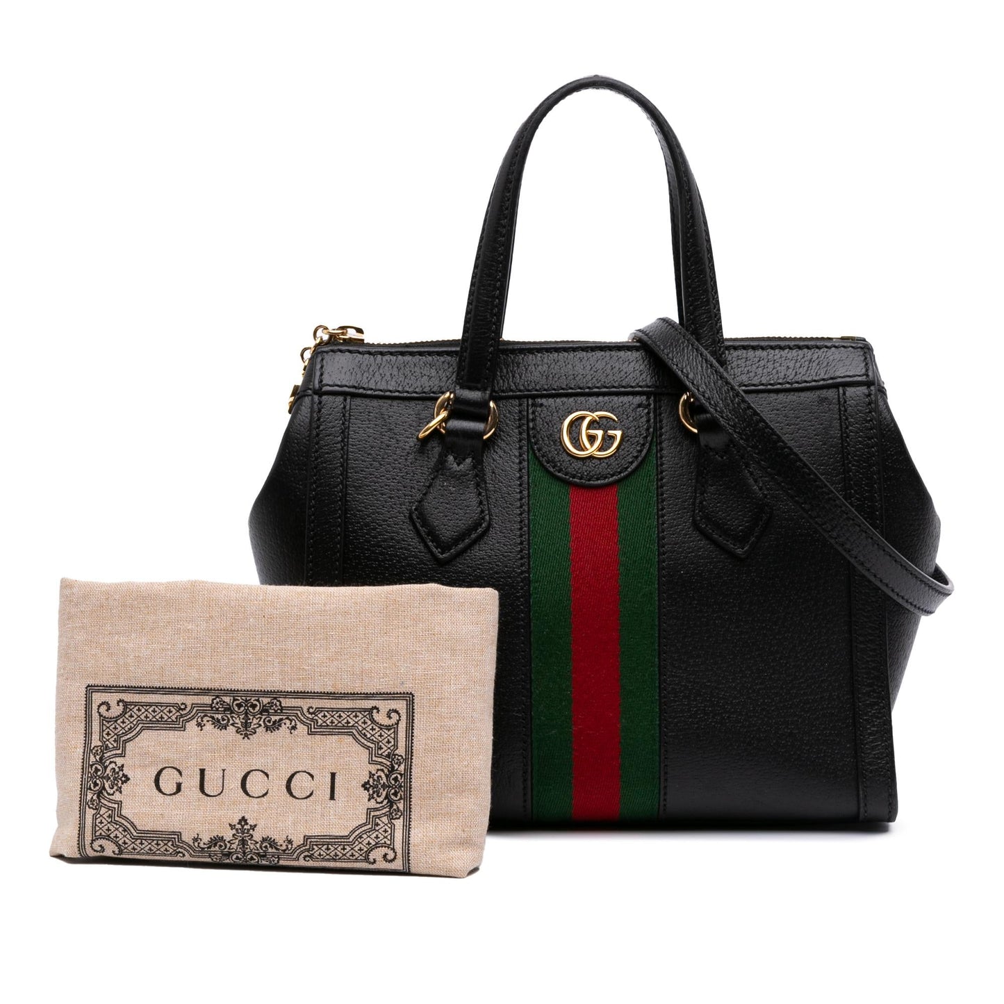 Gucci Small Leather Web Ophidia Satchel