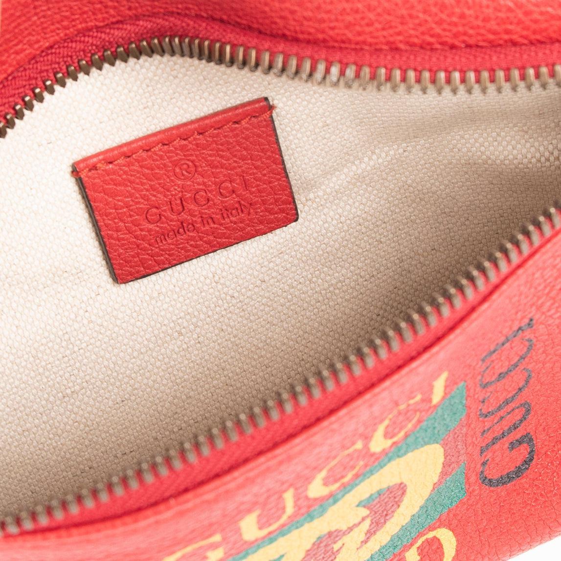 Gucci Small Logo Print Leather Belt Bag