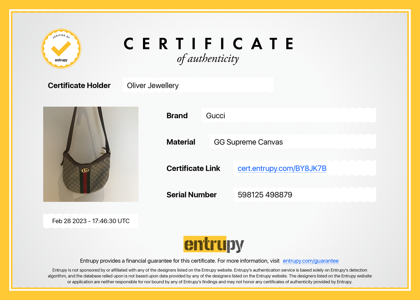 Gucci Small Ophidia GG Supreme Shoulder Bag