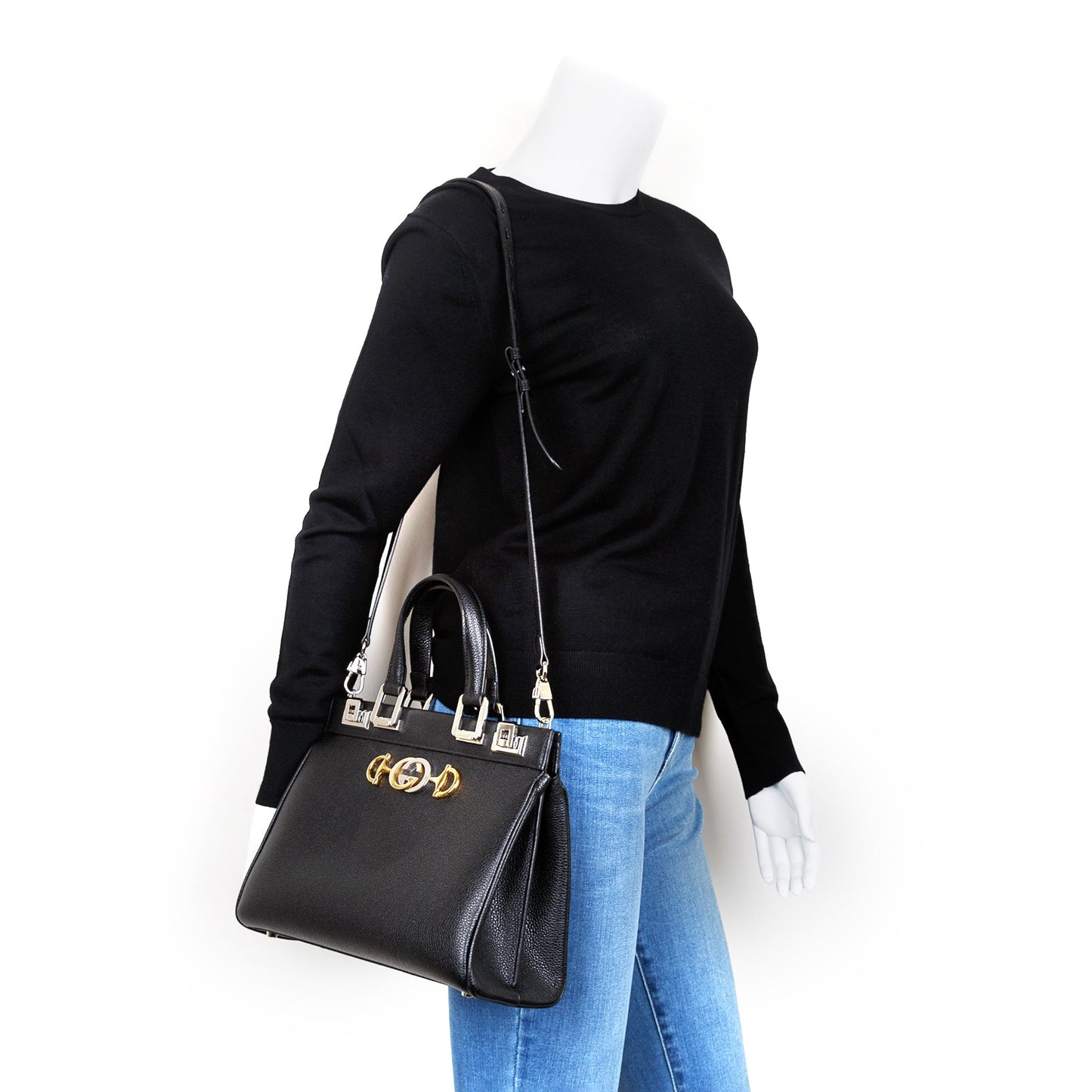 Gucci Small Zumi Leather Top Handle Bag