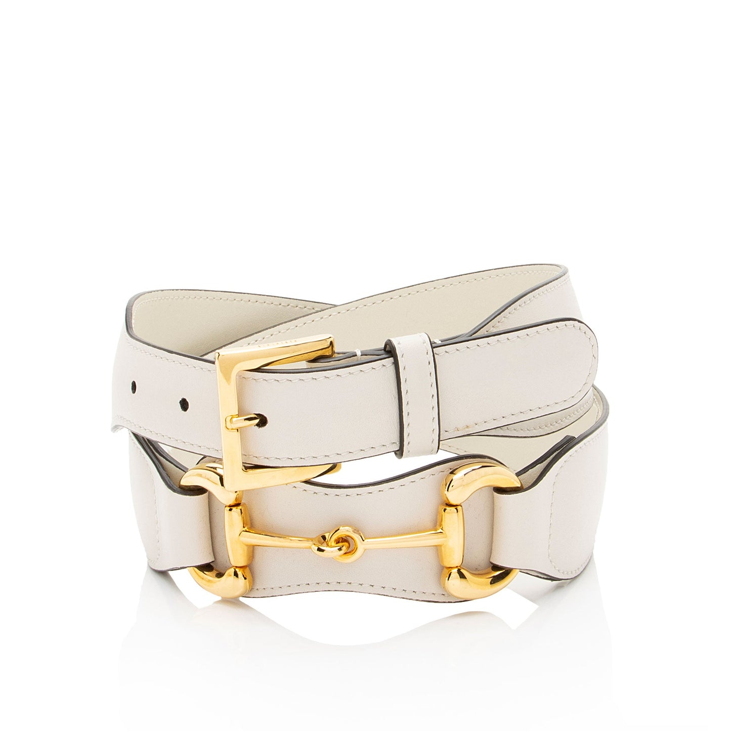 Gucci Smooth Leather Horsebit Belt - Size 34 / 85