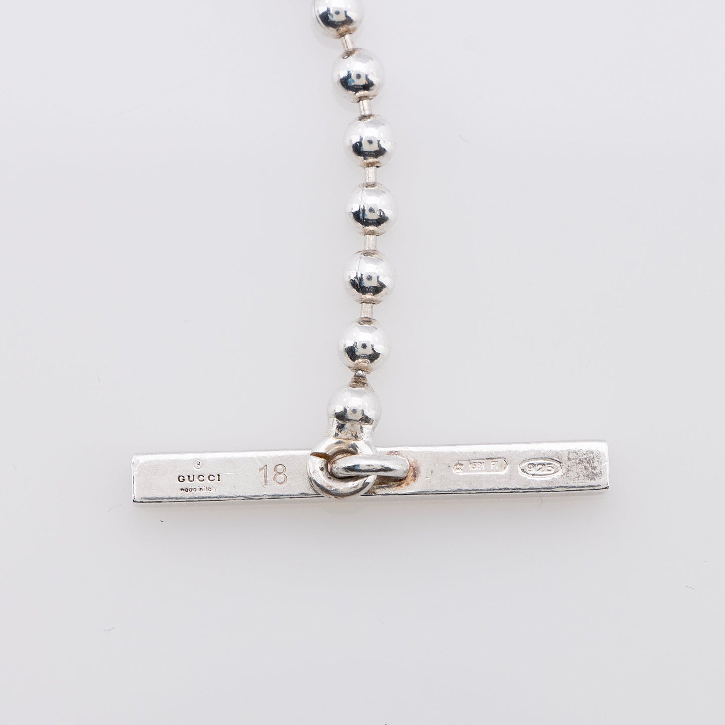 Gucci Sterling SIlver Interlocking G Toggle Bracelet