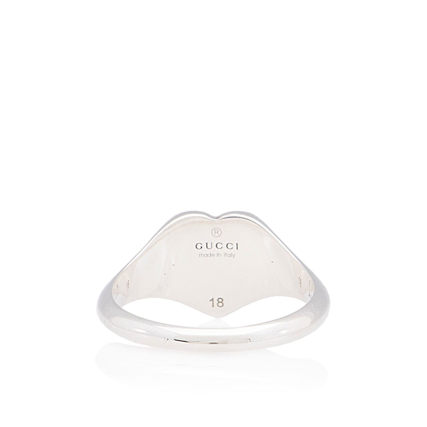 Gucci Sterling Silver Enamel Heart Ring - Size 8 1/4