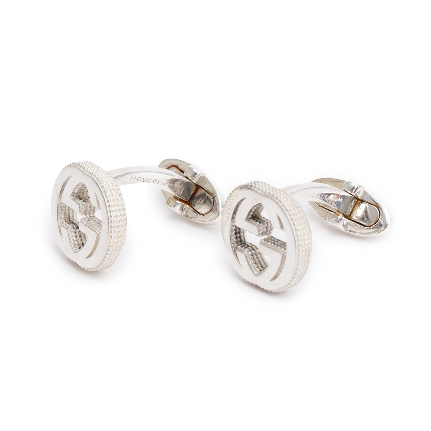 Gucci Sterling Silver Interlocking G Cufflinks