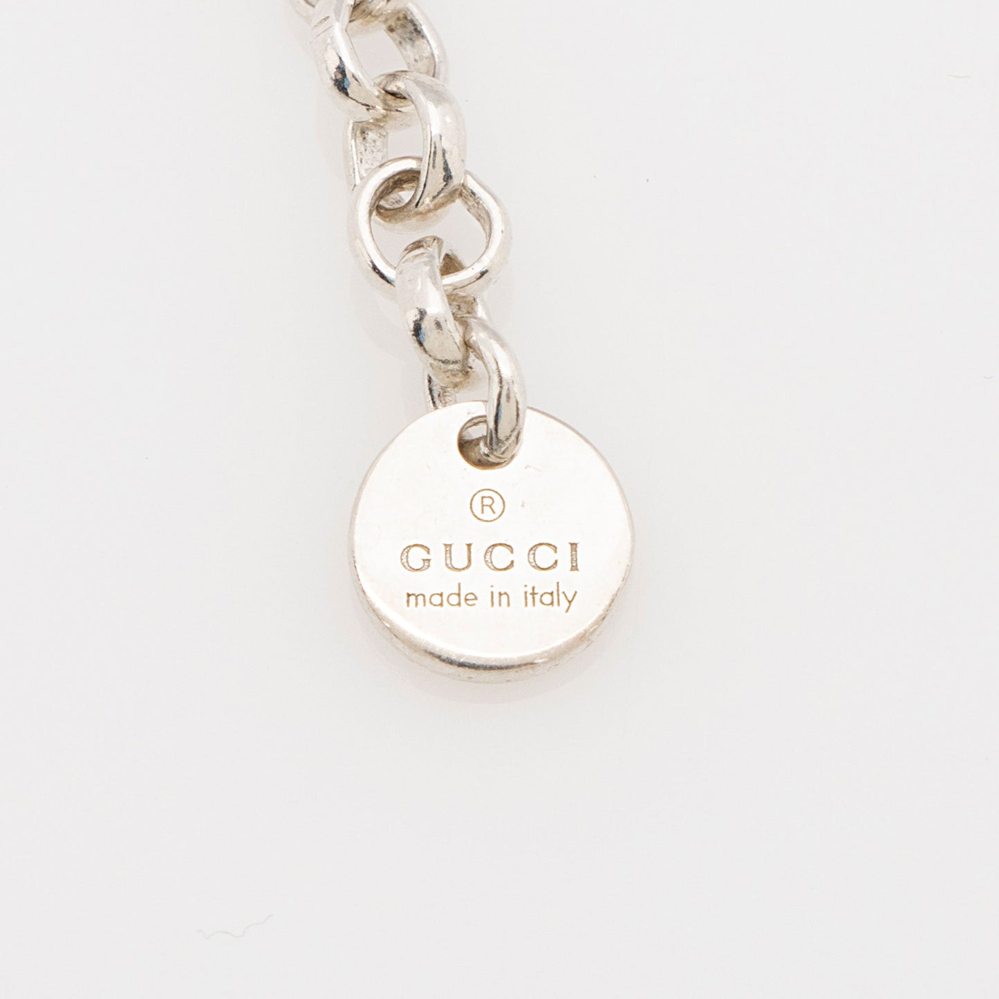 Gucci Sterling Silver Interlocking G Ball Chain Necklace