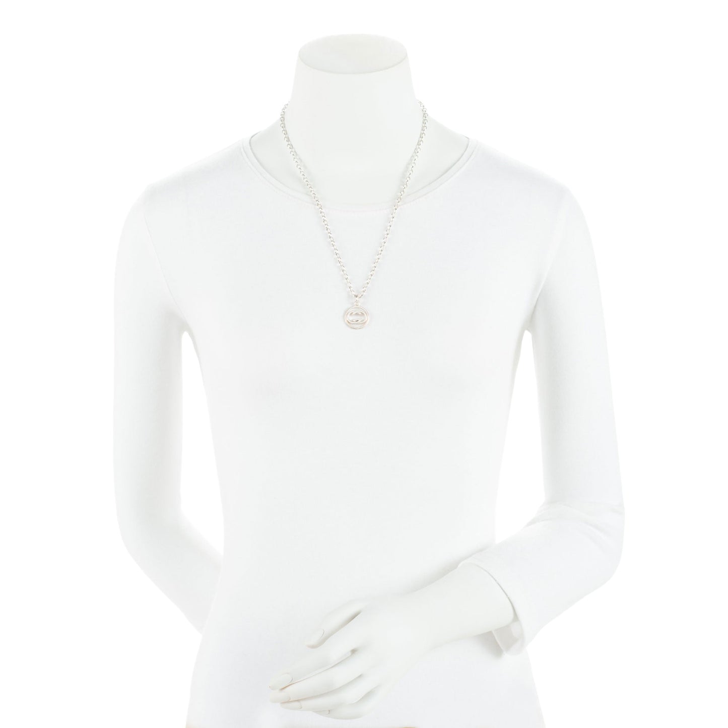 Gucci Sterling Silver Interlocking GG Necklace (SHF-nriOUx)
