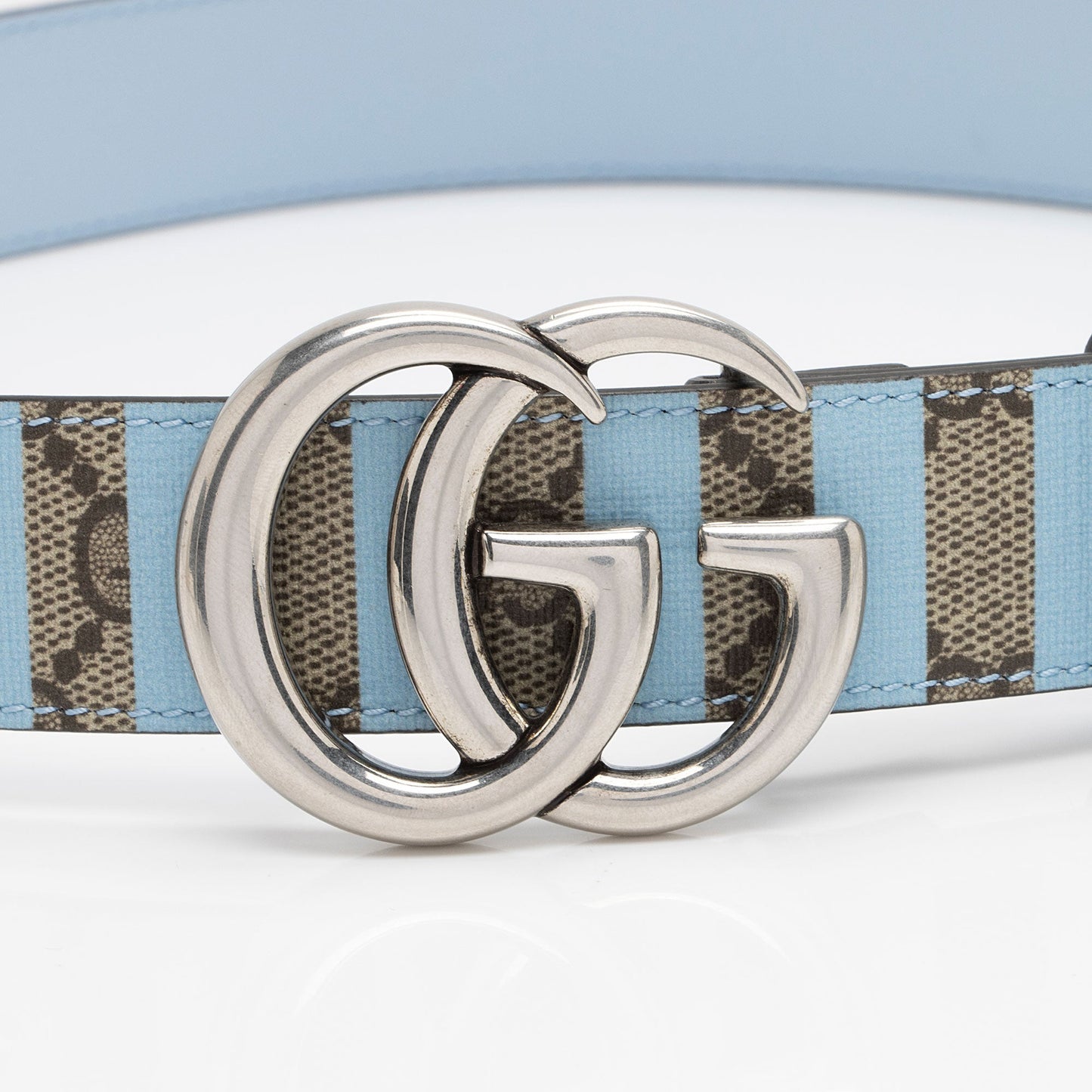 Gucci Striped GG Supreme GG Marmont Thin Belt - Size 30 / 75 (SHF-LKb9Q5)