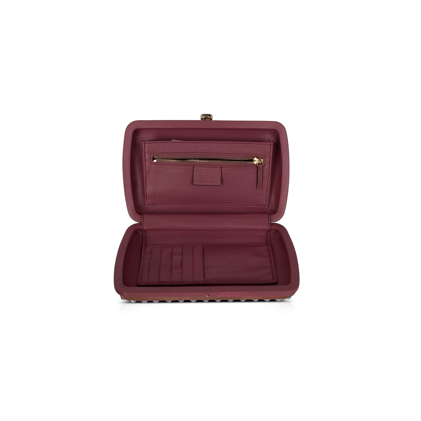 Gucci Suede Crystal Broadway Evening Clutch