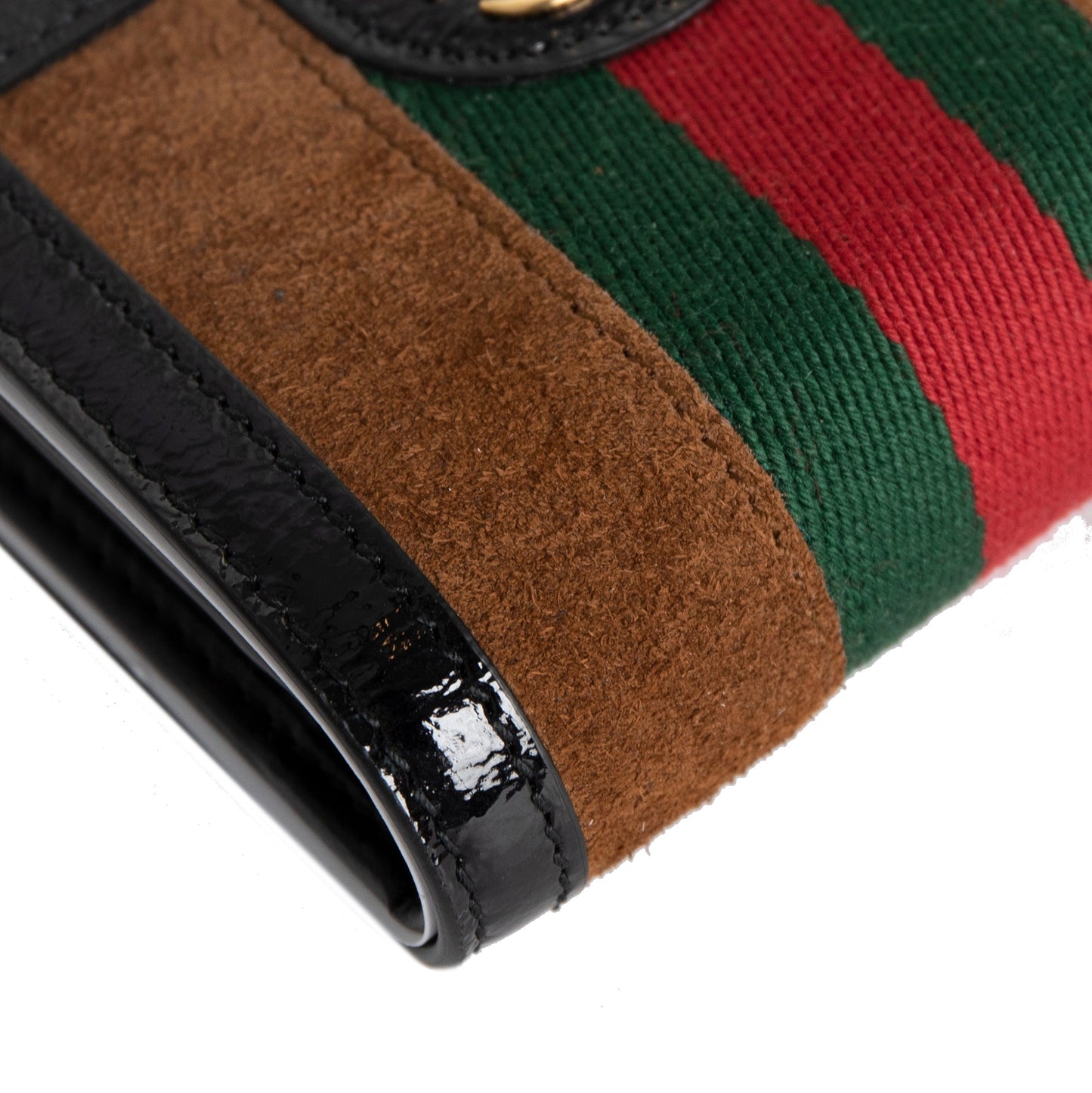 Gucci Suede Ophidia GG Card Case Wallet