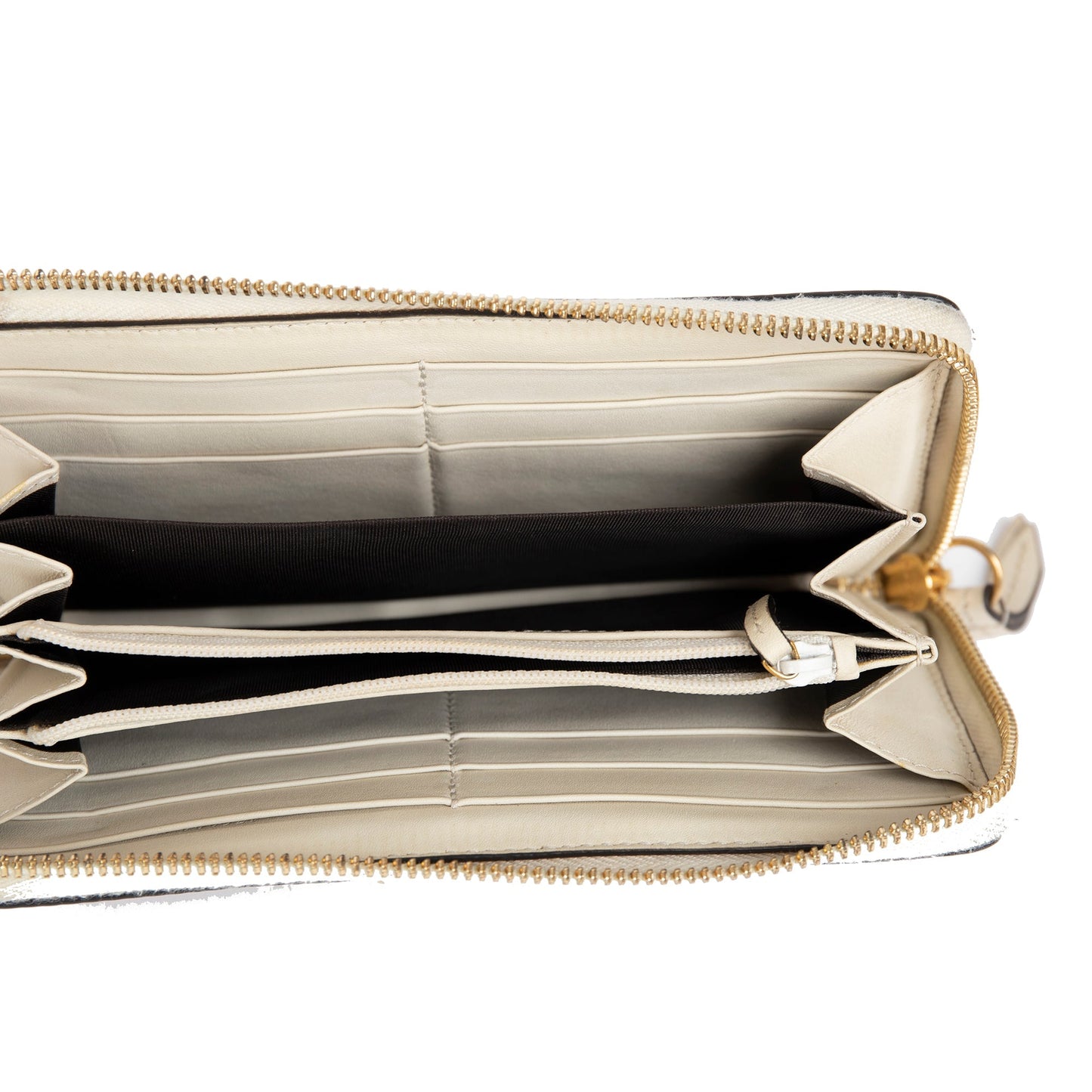 Gucci Sylvie Web Embroidered Zip Around Wallet